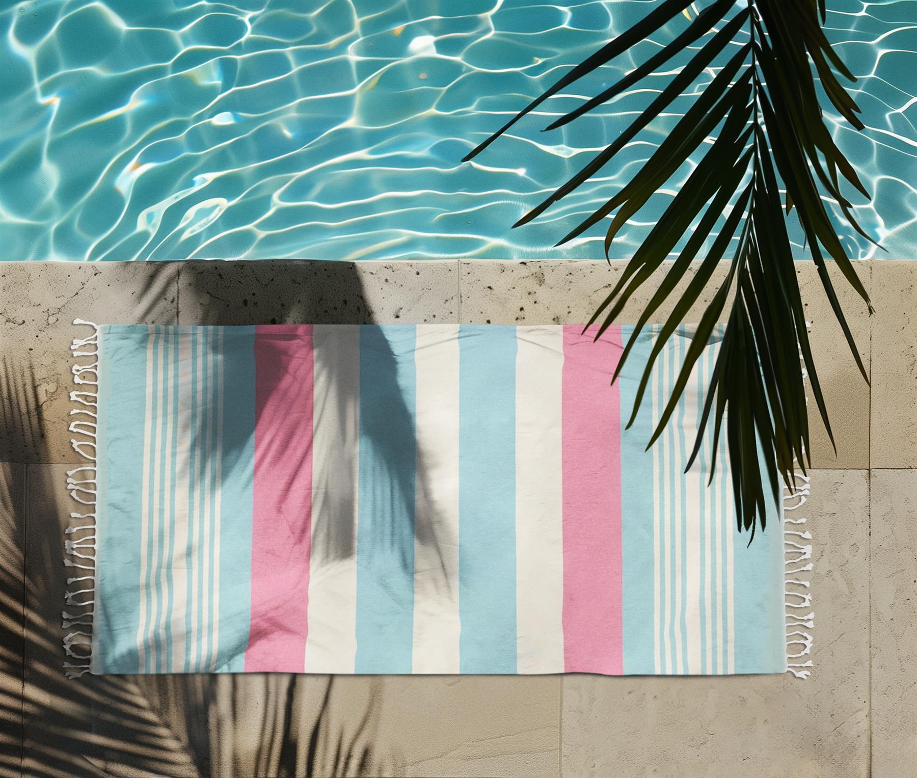 Large Hammam Beach Towel Striped Turkish Style Fouta Peshtemal Cotton Rich - Picture 37 of 37