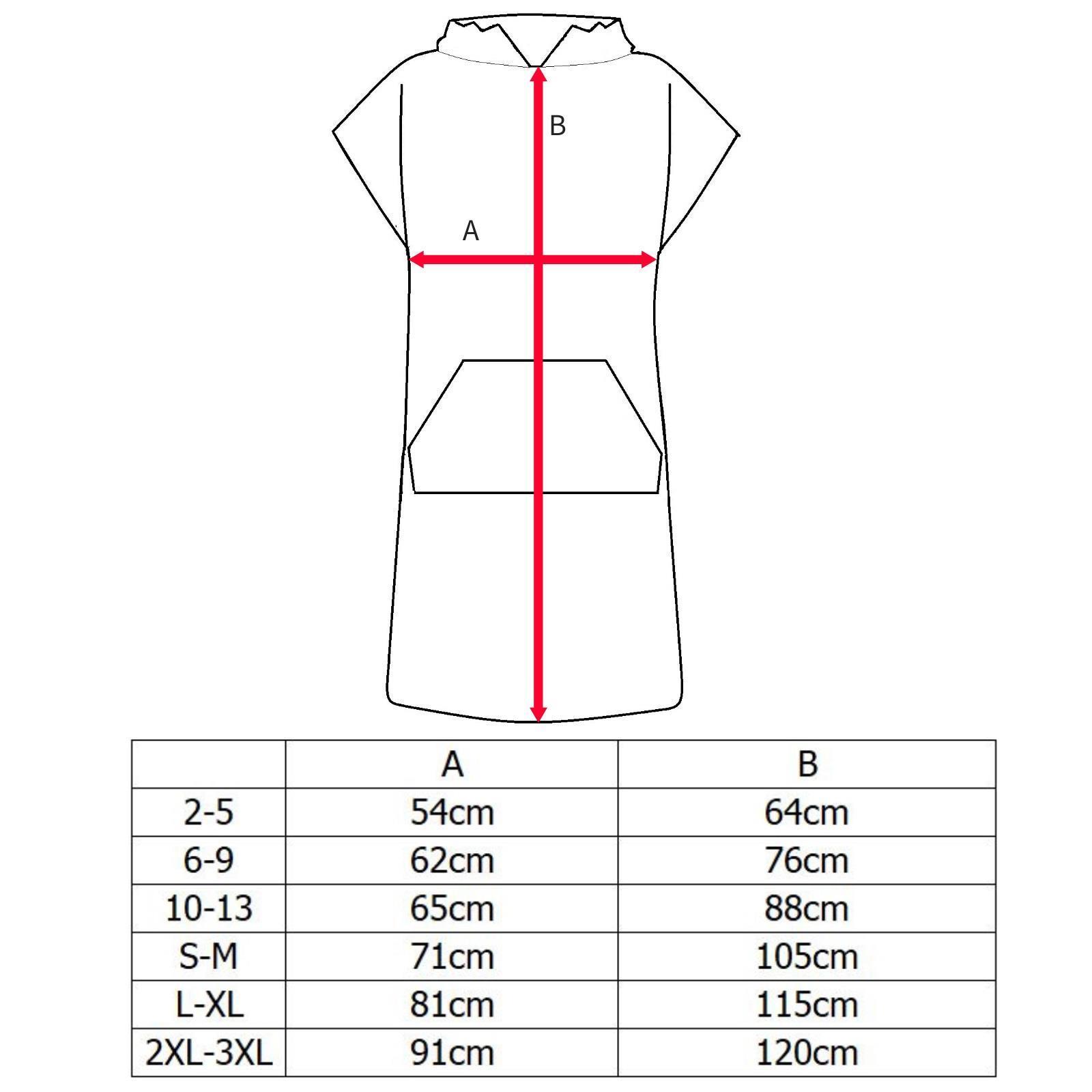 Adults Hooded 100% Cotton Changing Robe Towelling Poncho For Swimming Surf Beach - Picture 33 of 38