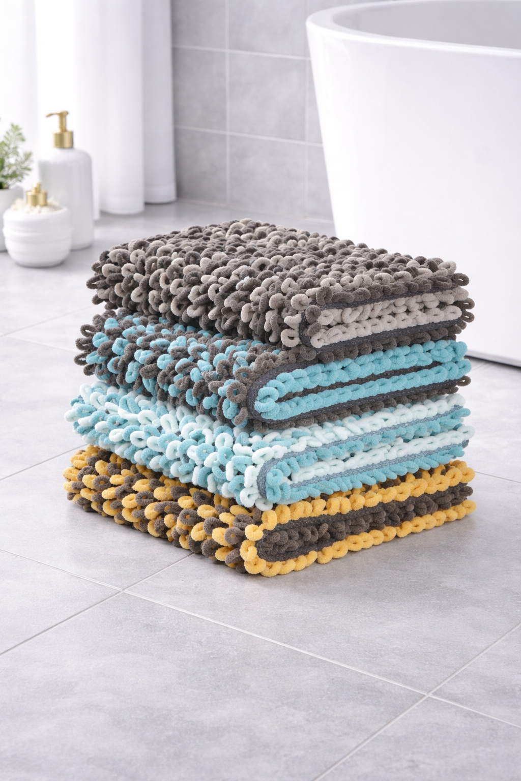 Large Bath Mat Thick Loops Quality Absorbent 50x80cm Premium Luxury Bathmat - Produktbild 2