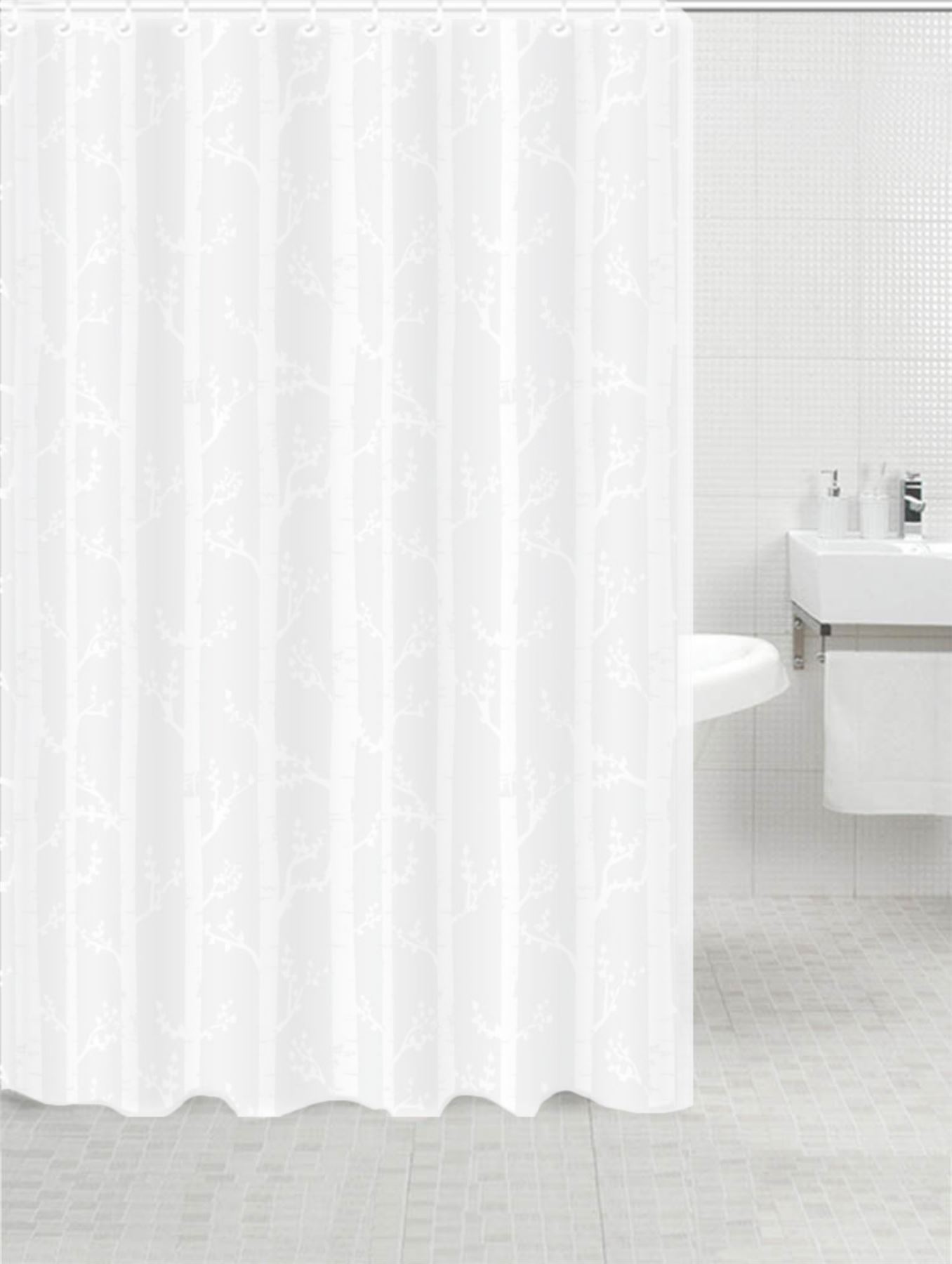 Extra Long Shower Curtains Modern Designs PEVA Material 12 Ring Hooks 180x180cm - Picture 17 of 18