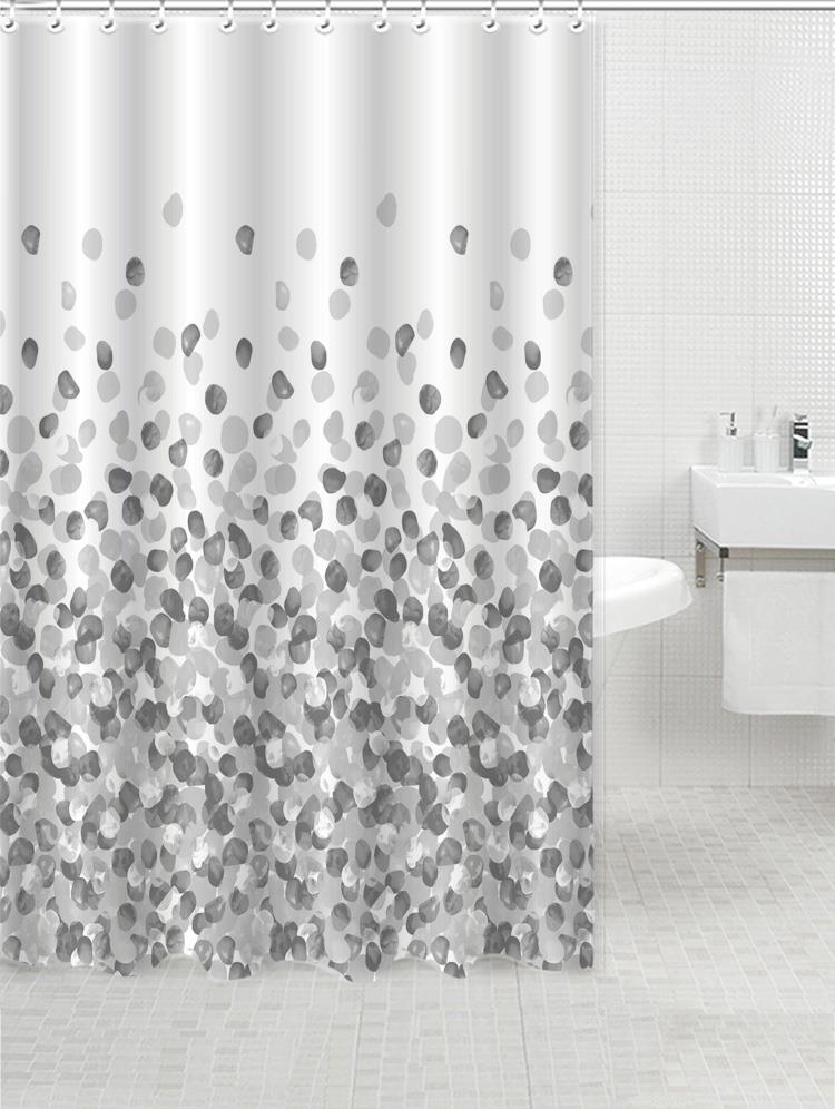 Extra Long Shower Curtains Modern Designs PEVA Material 12 Ring Hooks 180x180cm - Picture 9 of 18