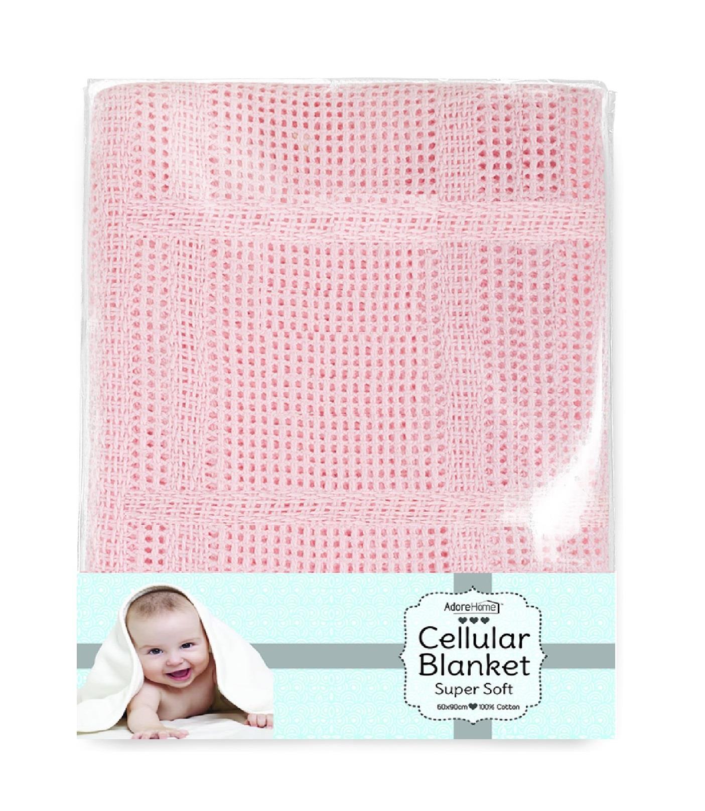 100% Cotton Cellular Blanket For Baby Soft Blanket for Cot Pram Moses Basket - Picture 11 of 14