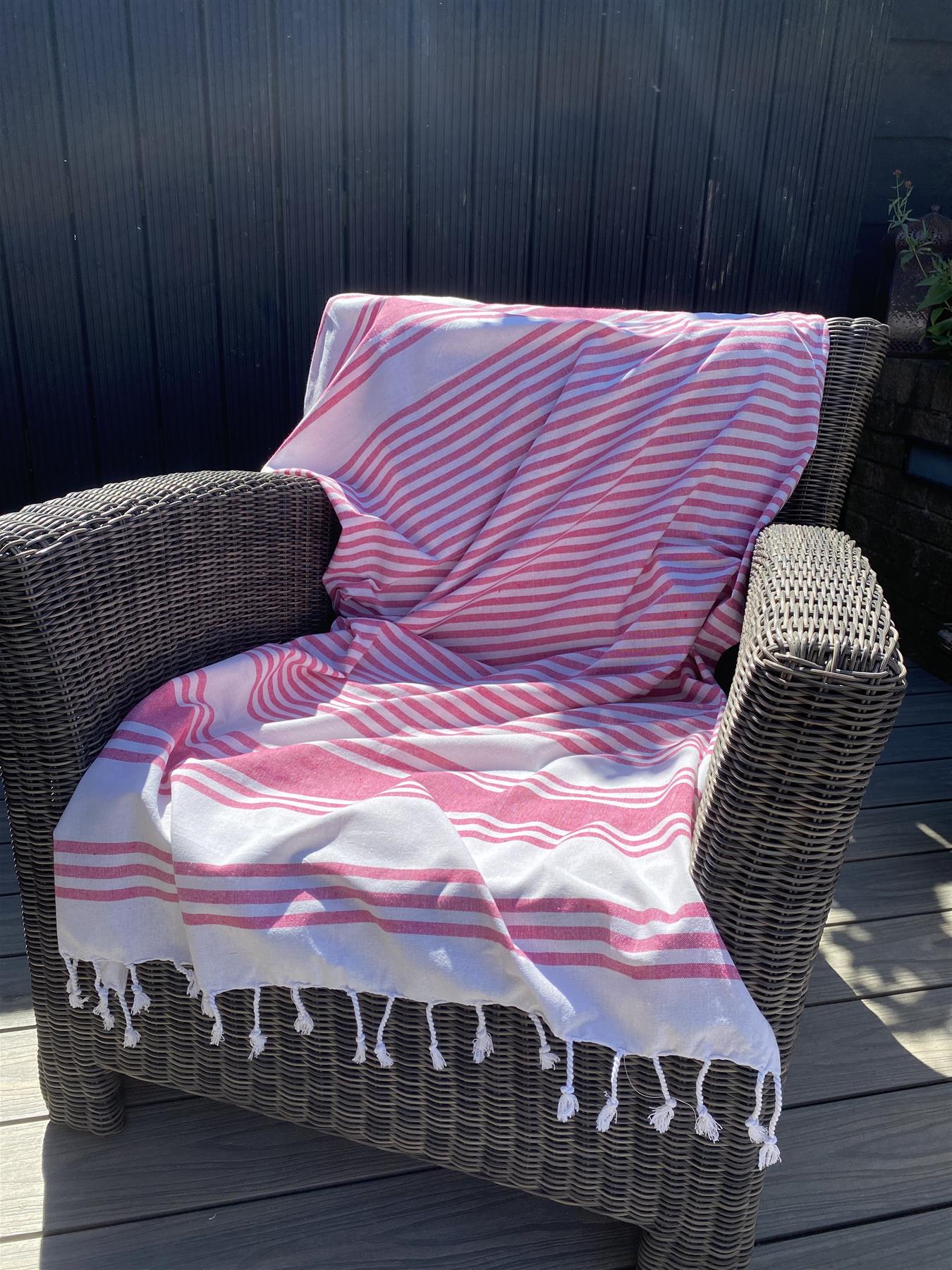 Large Hammam Beach Towel Striped Turkish Style Fouta Peshtemal Cotton Rich - Picture 21 of 37