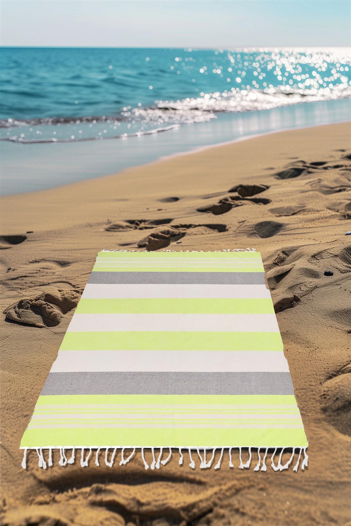 Large Hammam Beach Towel Striped Turkish Style Fouta Peshtemal Cotton Rich - Picture 27 of 37