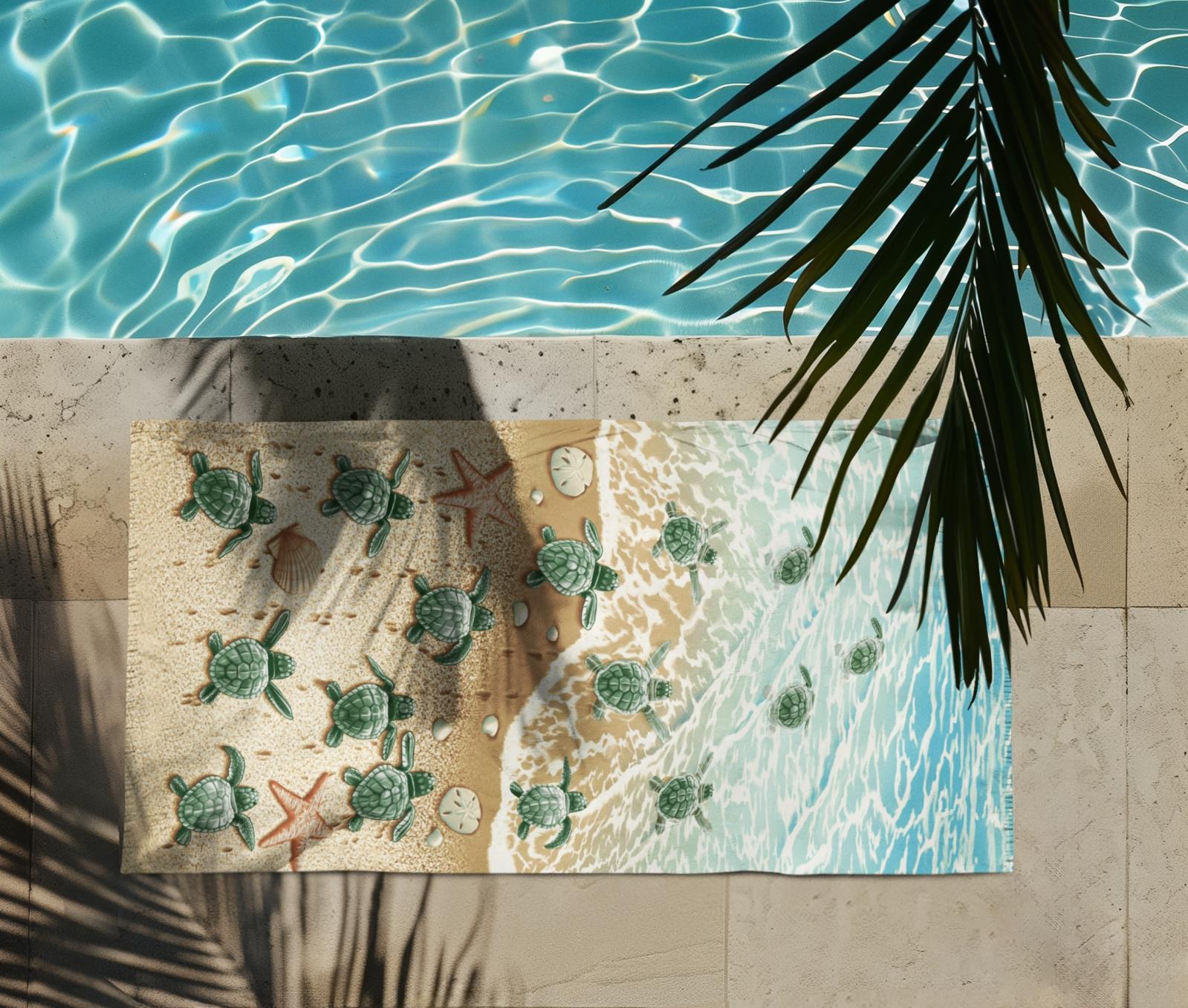 Beach Towel Large Lightweight Campervan Stripes Turtle Polyester Microfibre - Picture 57 of 59
