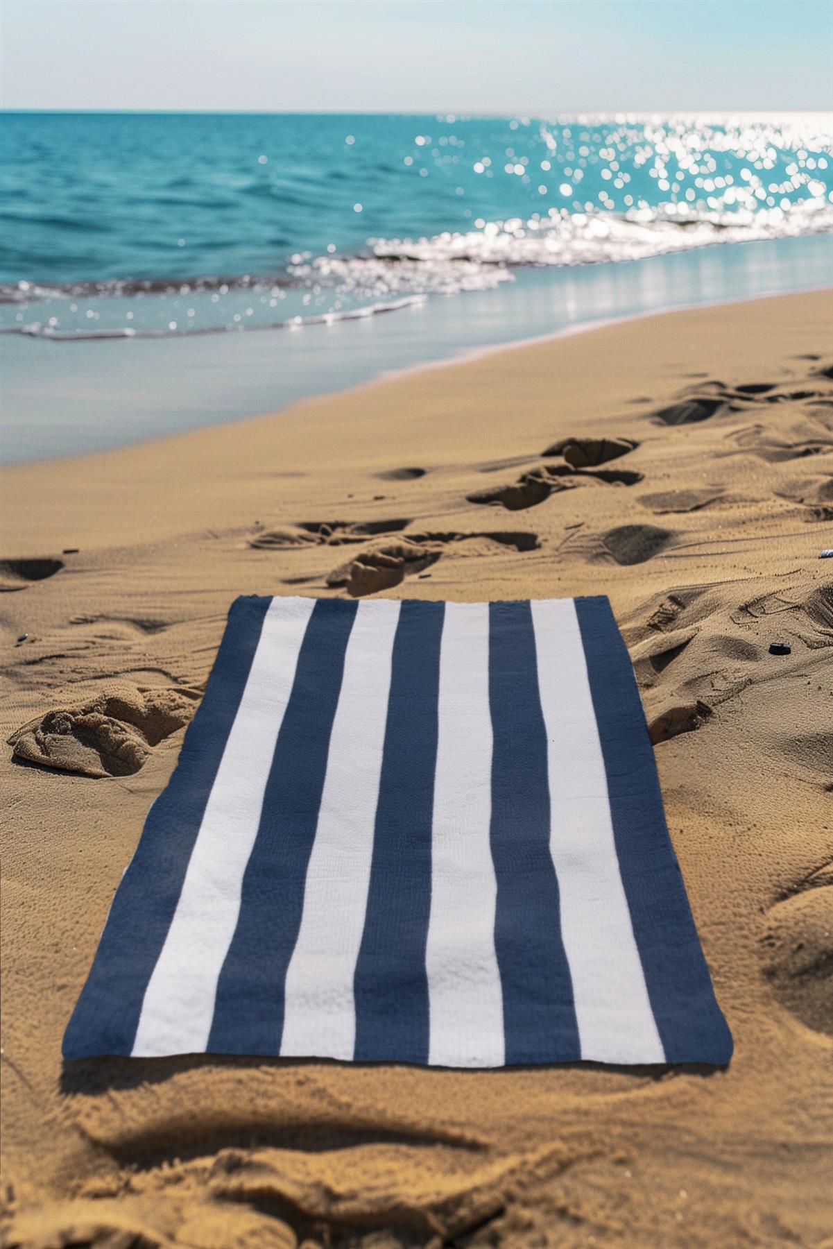 Beach Towel Large Striped Soft & Absorbent Cabana Stripes Lightweight Microfibre - Picture 19 of 26