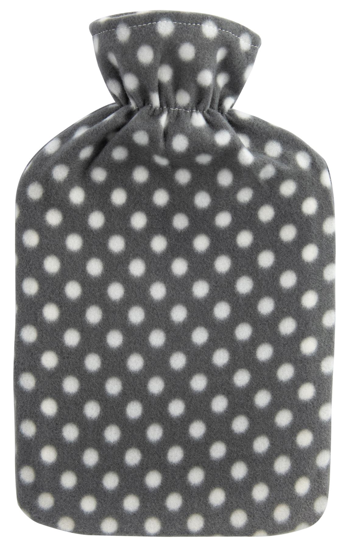 Hot Water Bottle With Cover Polka Dot Fleece 2L Designs Warm Natural Rubber - Picture 13 of 27