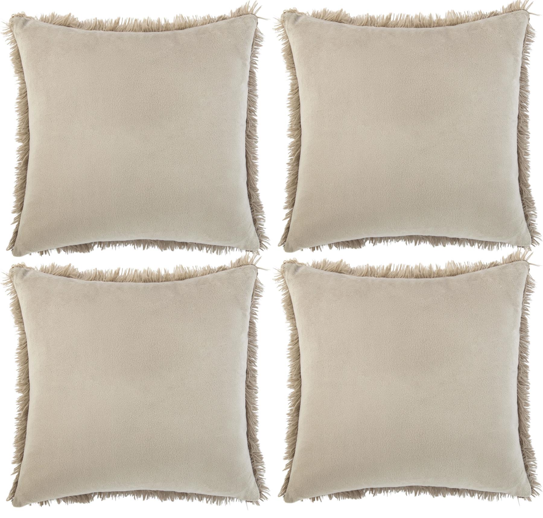 4 x Faux Fur Cushion Covers Soft & Cuddly 43x43cm Long Pile High Quality - Picture 20 of 49