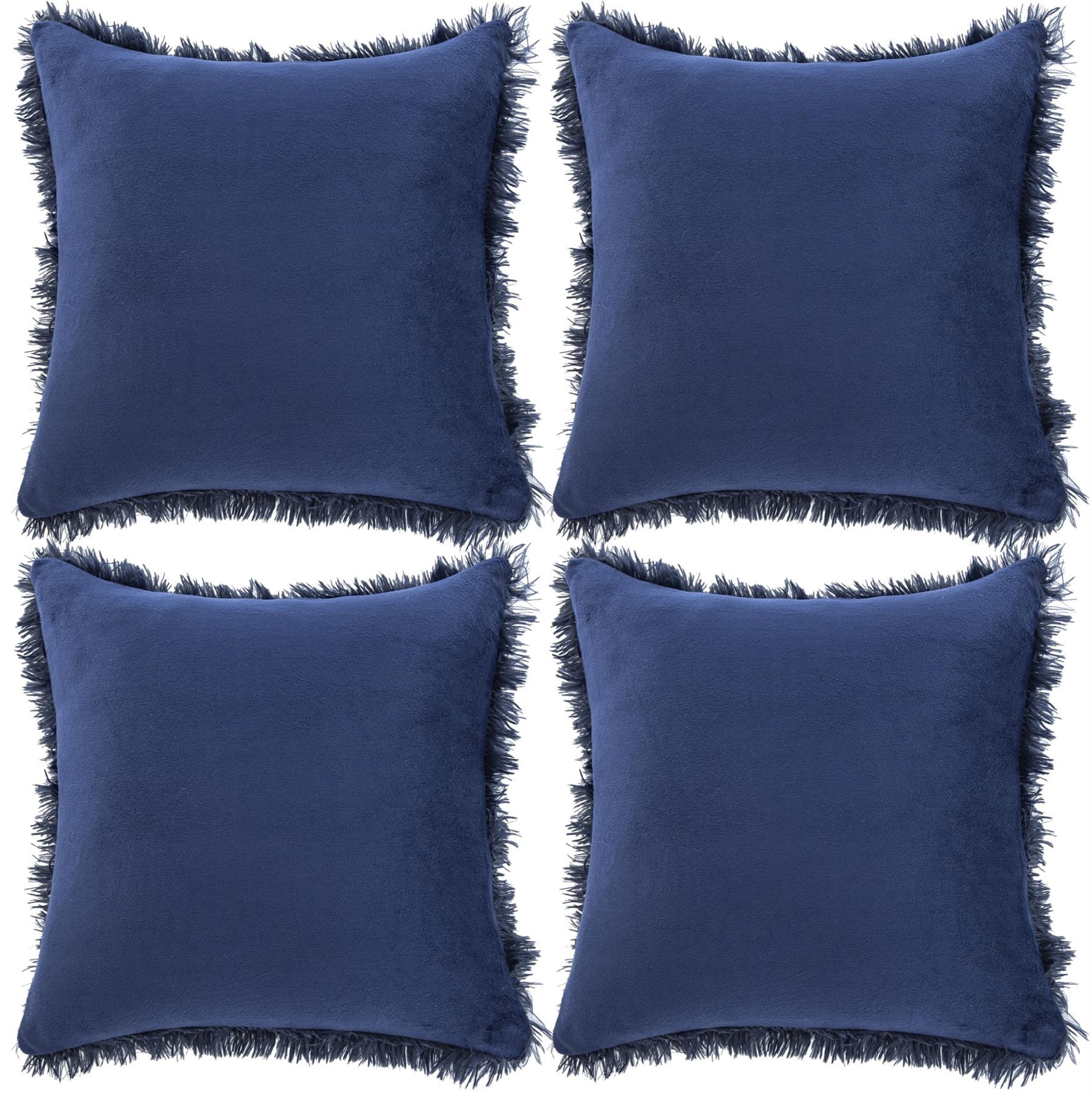 4 x Faux Fur Cushion Covers Soft & Cuddly 43x43cm Long Pile High Quality - Picture 28 of 49