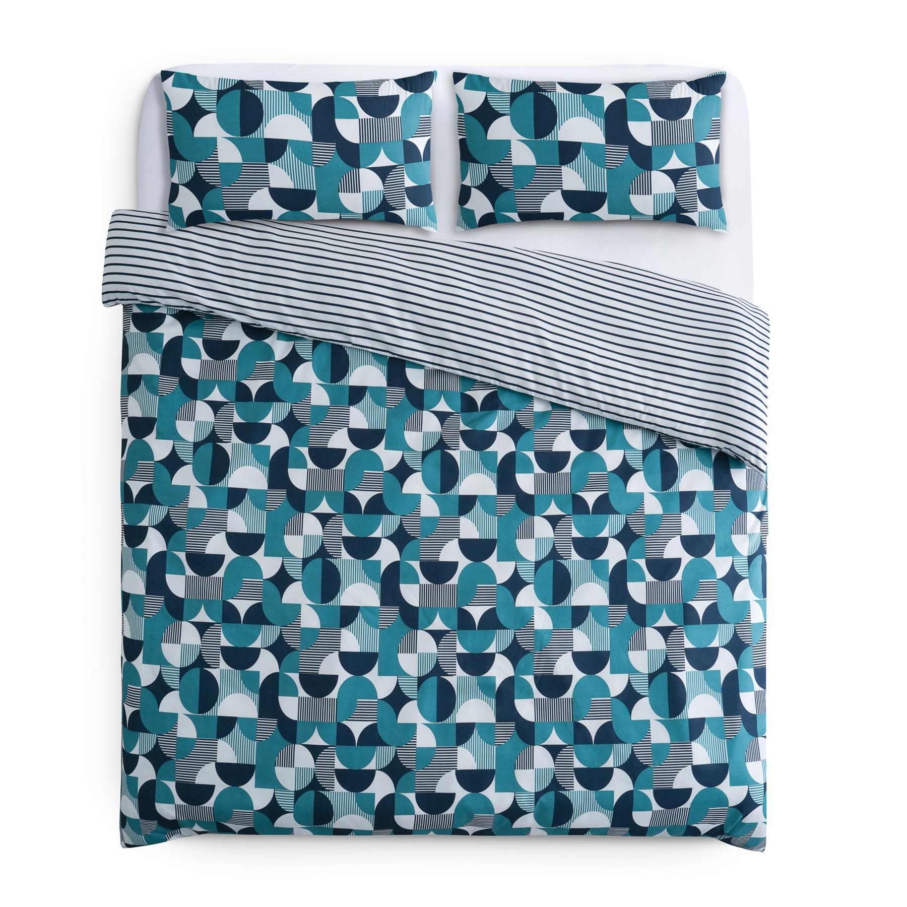 Reversible Duvet Cover Set Printed Soft Microfibre Bedding With Pillowcases - Produktbild 2