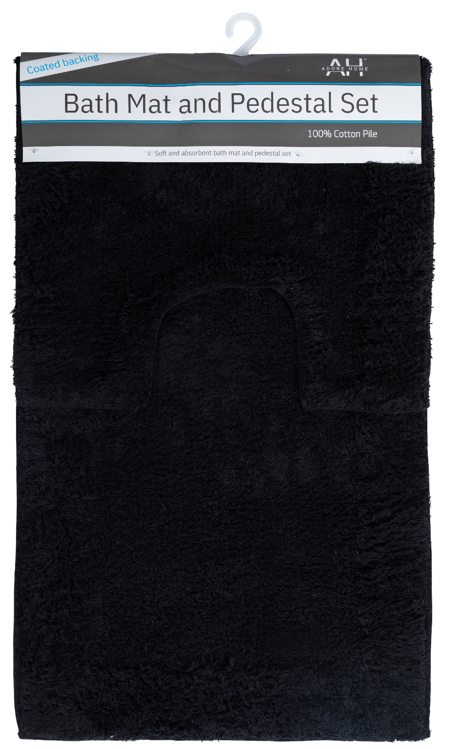 2 Piece Bath Mat and Pedestal Set with Coated Back 100% Cotton Pile - Picture 12 of 27