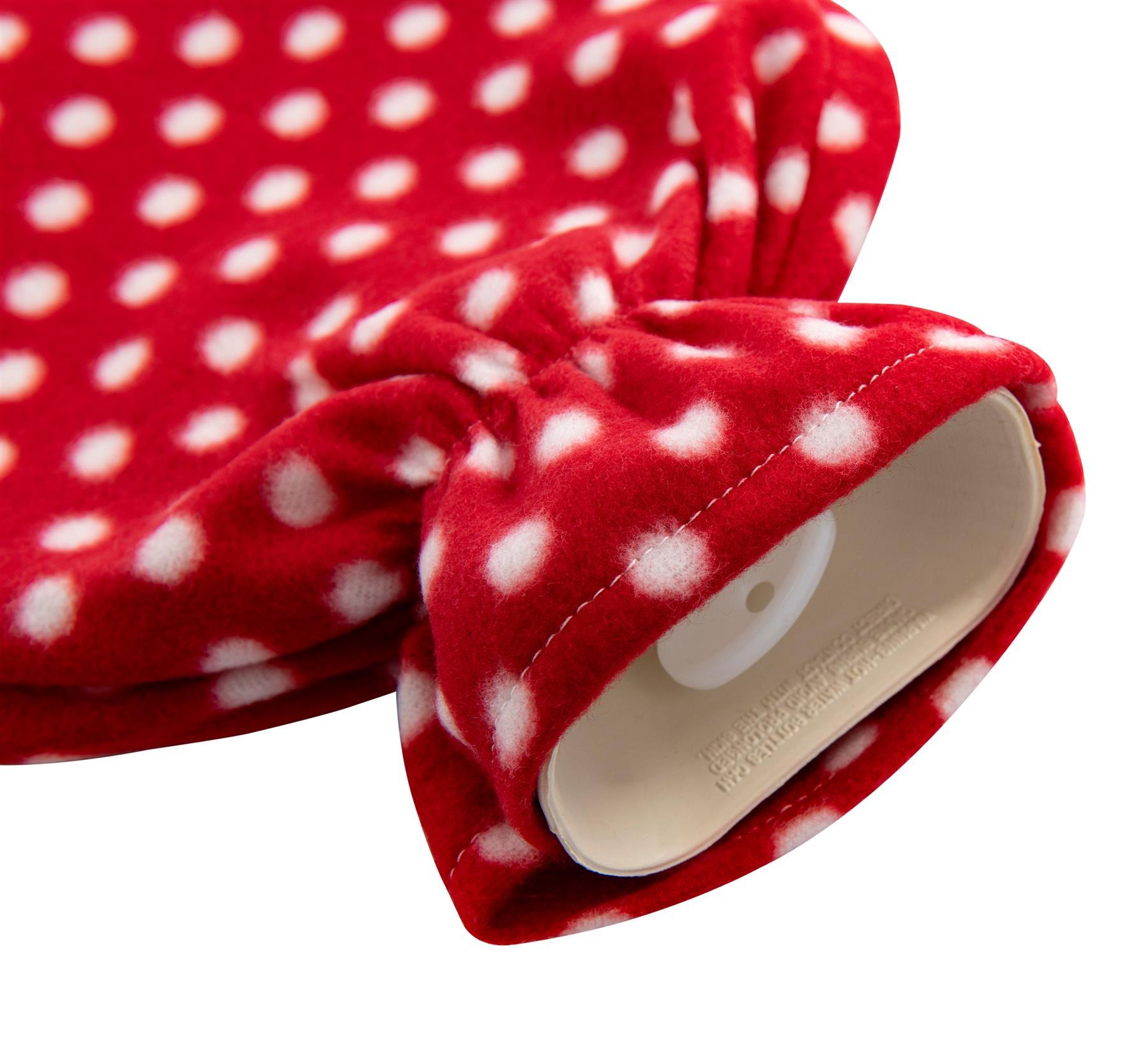 Hot Water Bottle With Cover Polka Dot Fleece 2L Designs Warm Natural Rubber - Picture 25 of 27