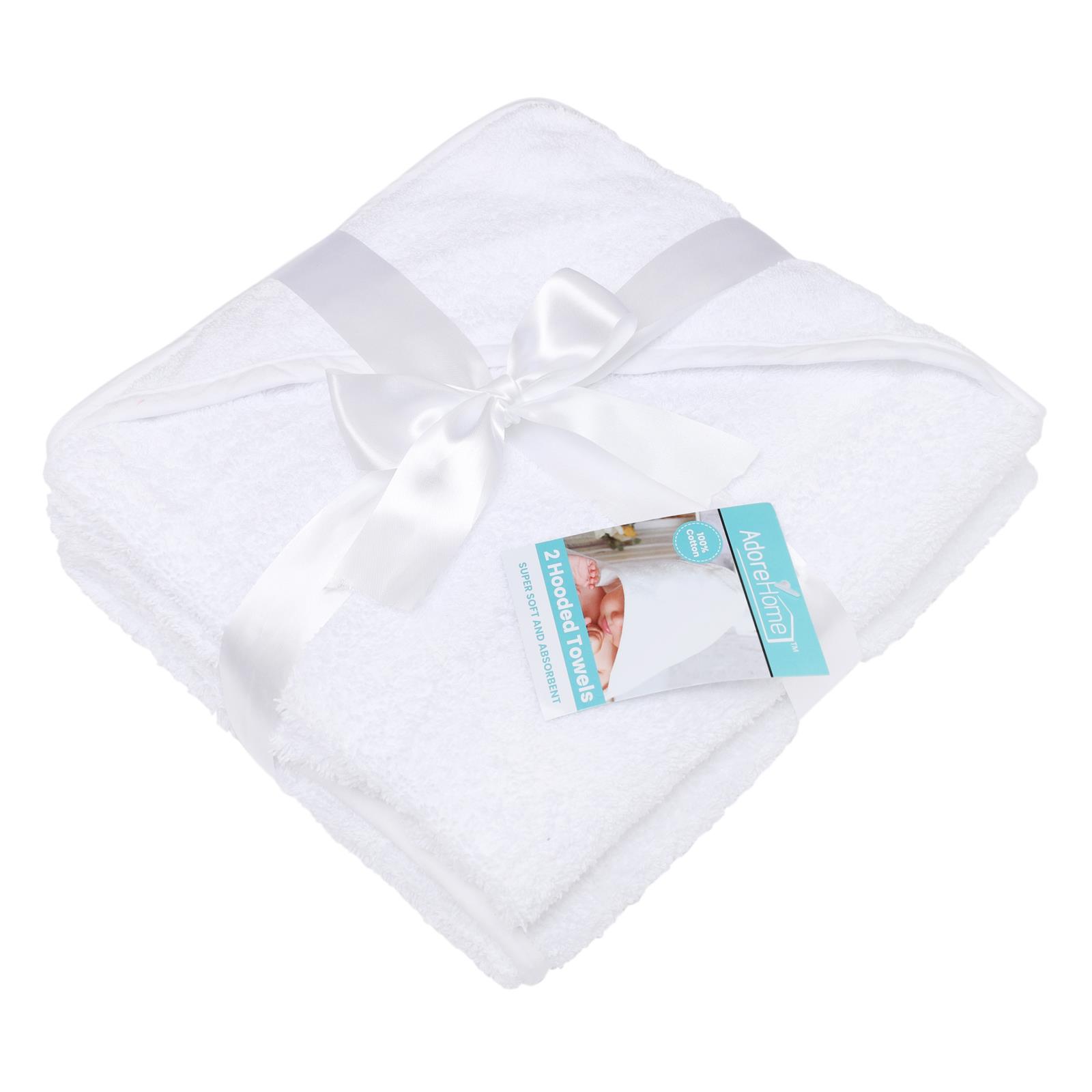 2 x Hooded Baby Towel 100% Cotton Bath Cuddly Wrap Soft - Picture 23 of 27