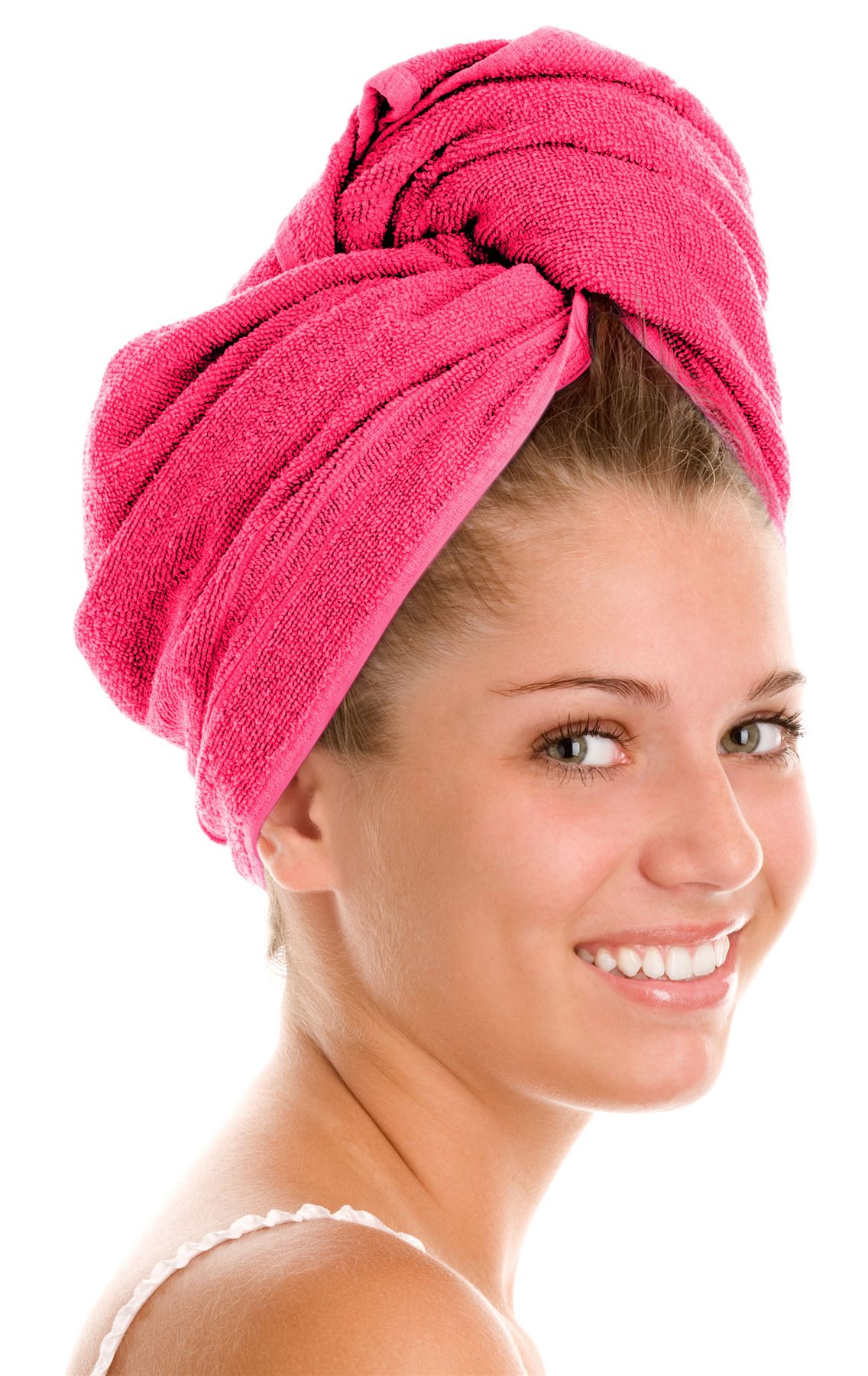 100% Cotton Hair Turban Absorbent Towel Drying Soft Wrap With Loop & Button - Picture 16 of 33