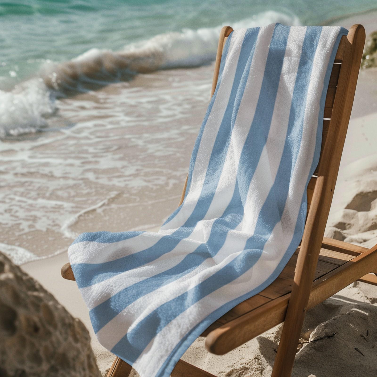 Beach Towel Large Striped Soft & Absorbent Cabana Stripes Lightweight Microfibre - Picture 8 of 26