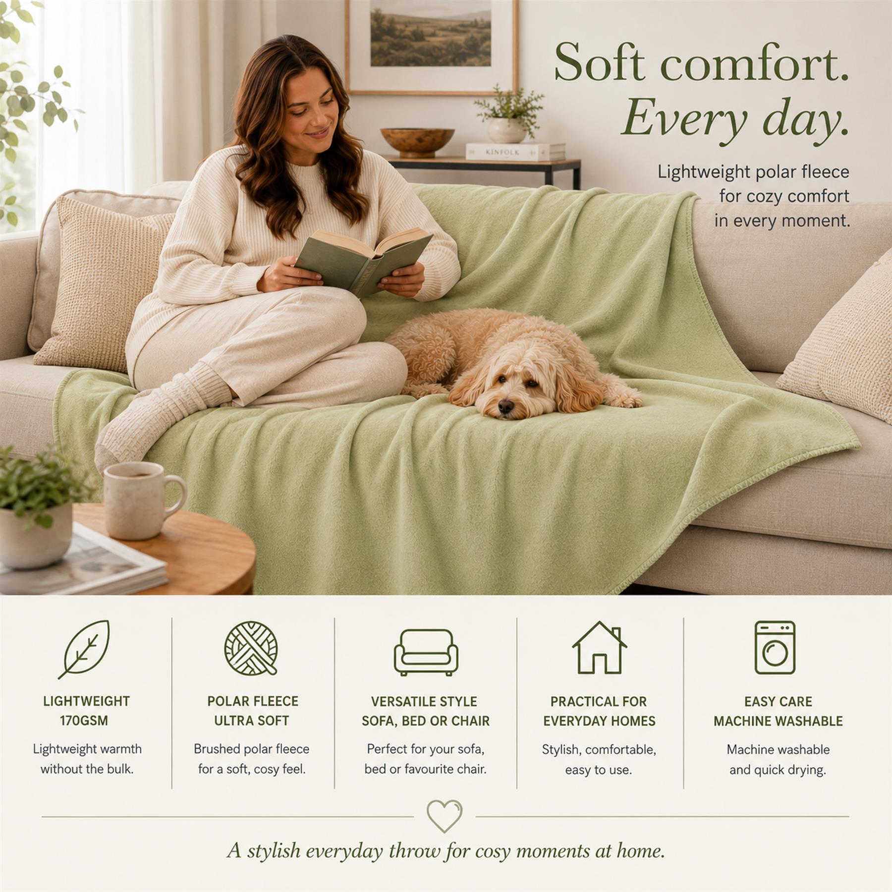Fleece Blanket Soft & Warm Polar Single Double King Sofa Bed Throw Travel Car - Produktbild 4