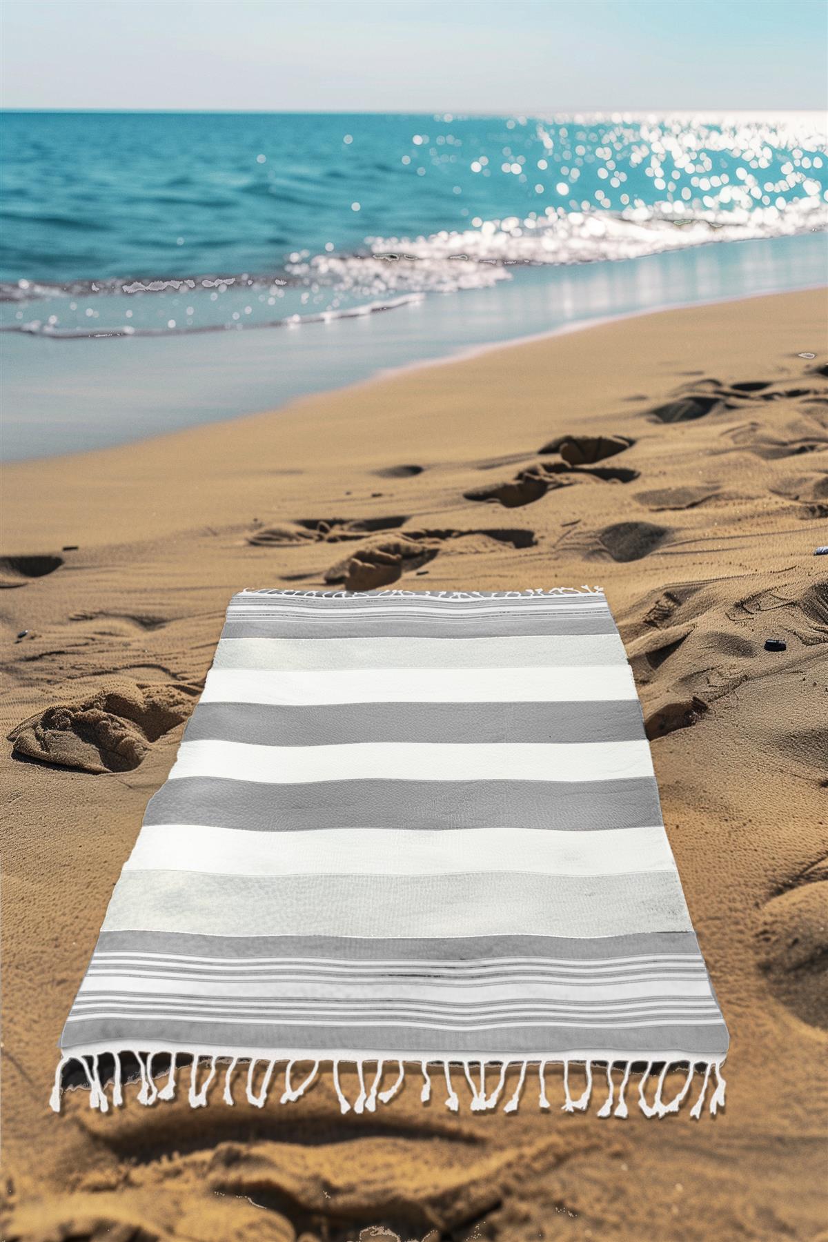 Large Hammam Beach Towel Striped Turkish Style Fouta Peshtemal Cotton Rich - Picture 25 of 37