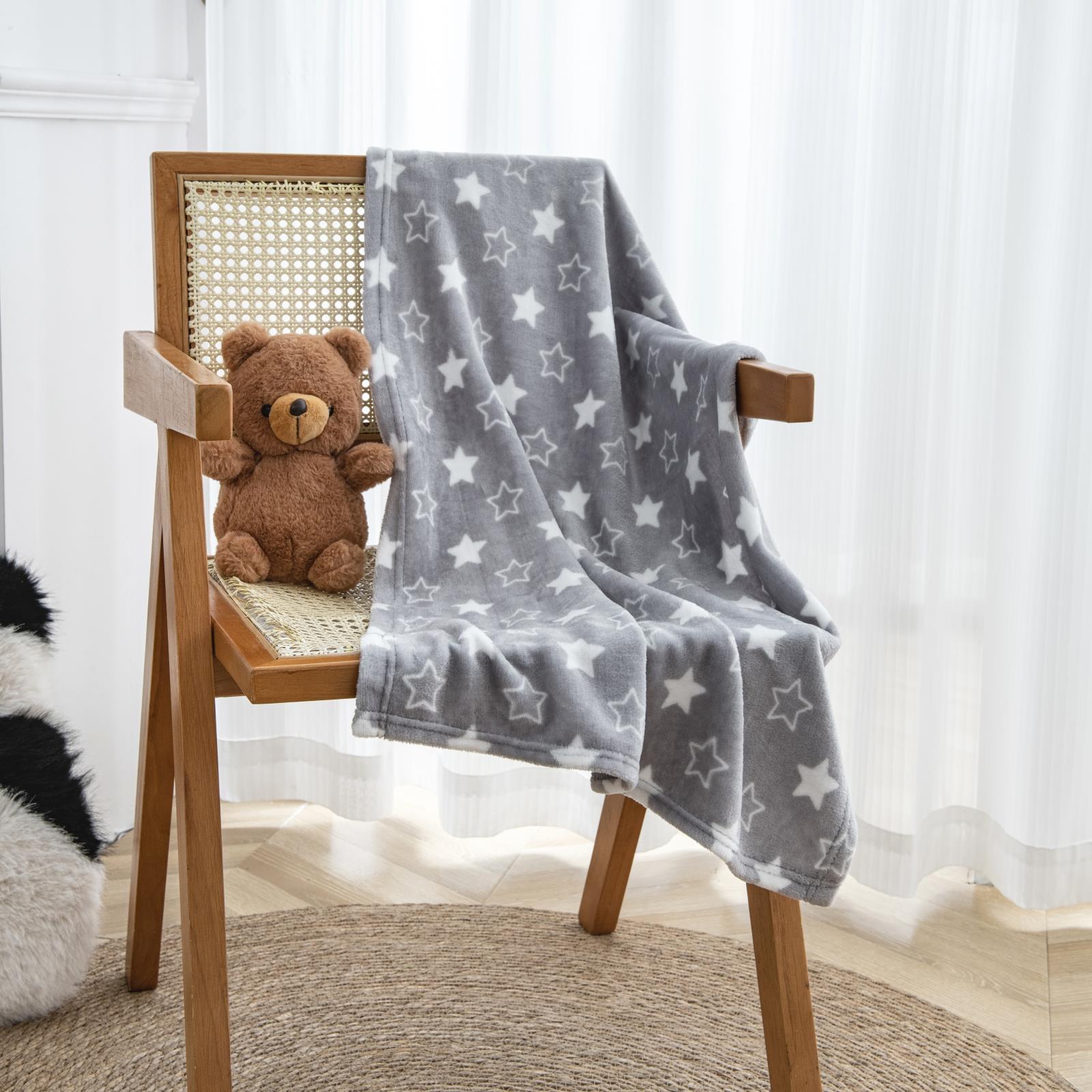 Soft Fleece Baby Blanket 60x90cm Plush Flannel Moses Basket Pram Girl Boy Stars - Picture 13 of 41