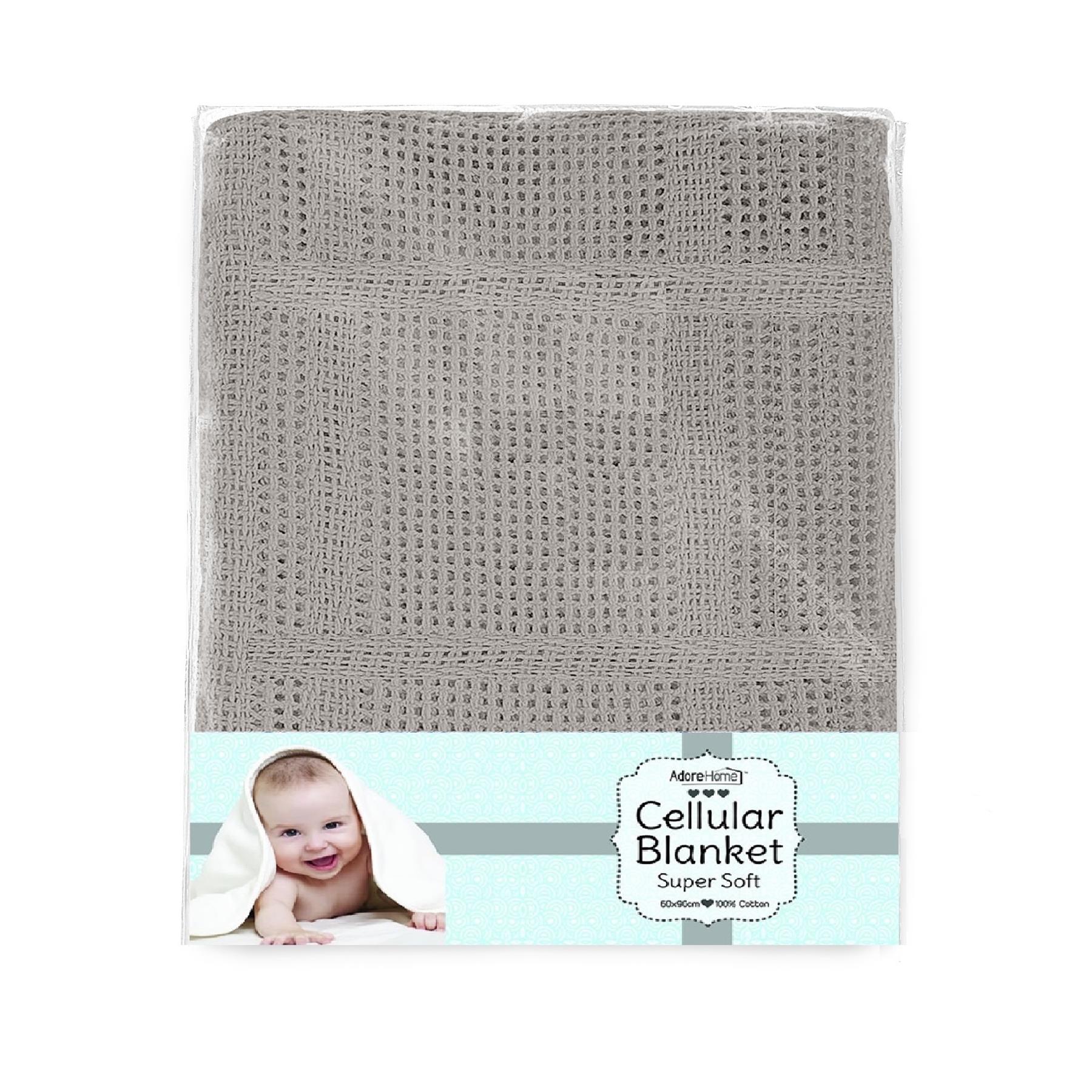 100% Cotton Cellular Blanket For Baby Soft Blanket for Cot Pram Moses Basket - Picture 8 of 14