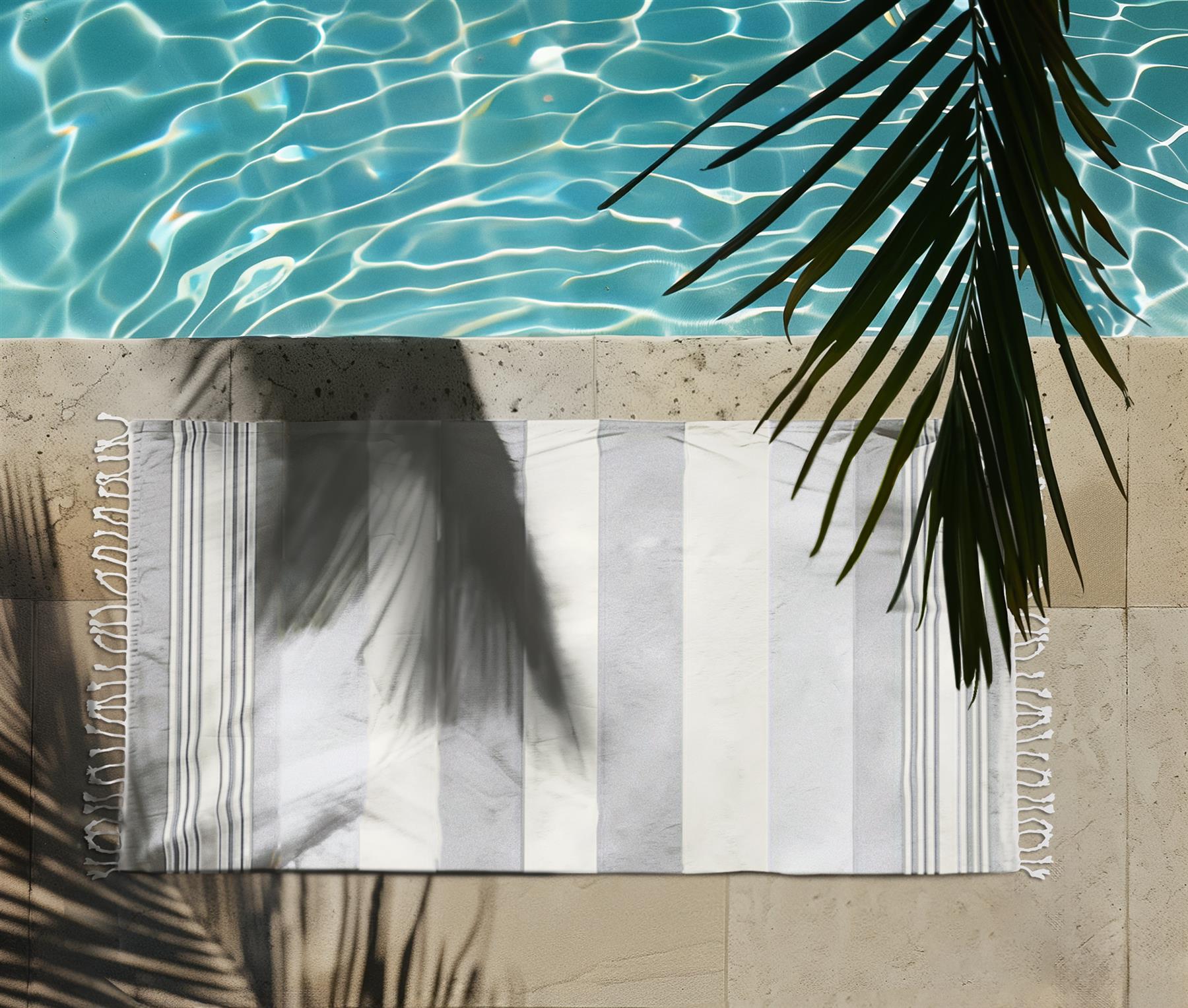Large Hammam Beach Towel Striped Turkish Style Fouta Peshtemal Cotton Rich - Picture 24 of 37