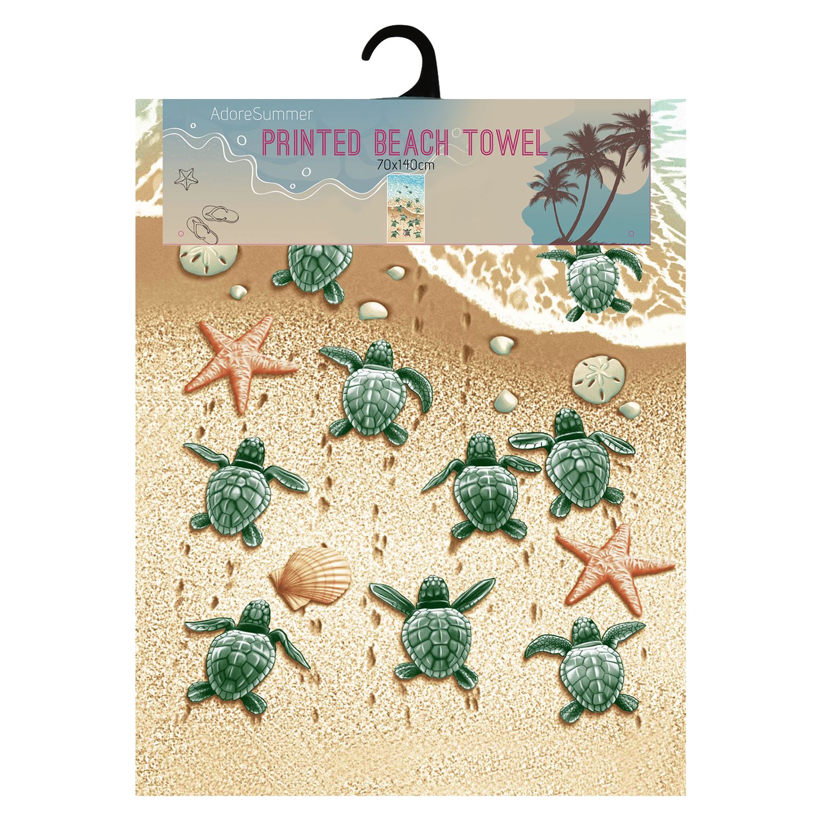 Beach Towel Large Lightweight Campervan Stripes Turtle Polyester Microfibre - Picture 59 of 59