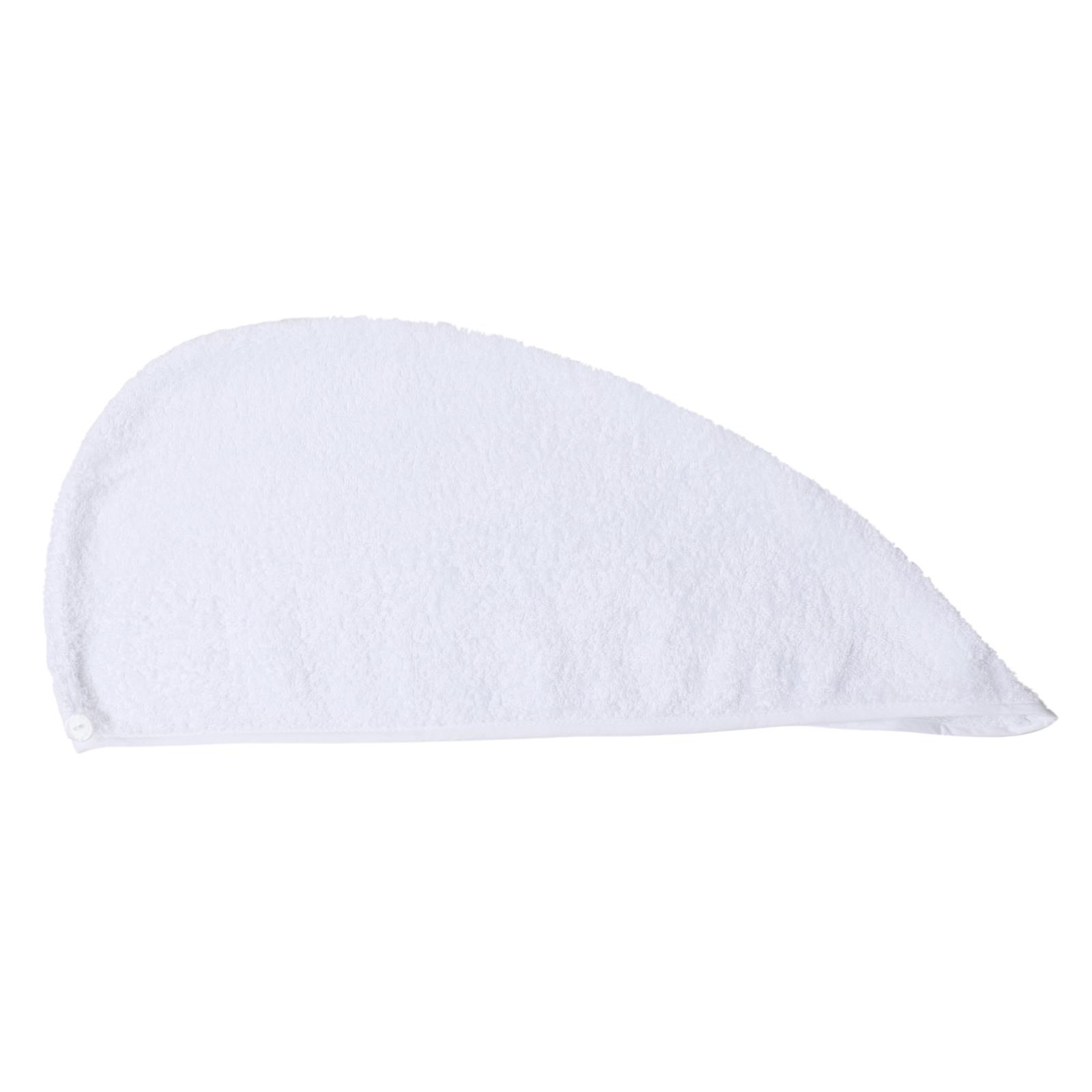 100% Cotton Hair Turban Absorbent Towel Drying Soft Wrap With Loop & Button - Picture 32 of 33