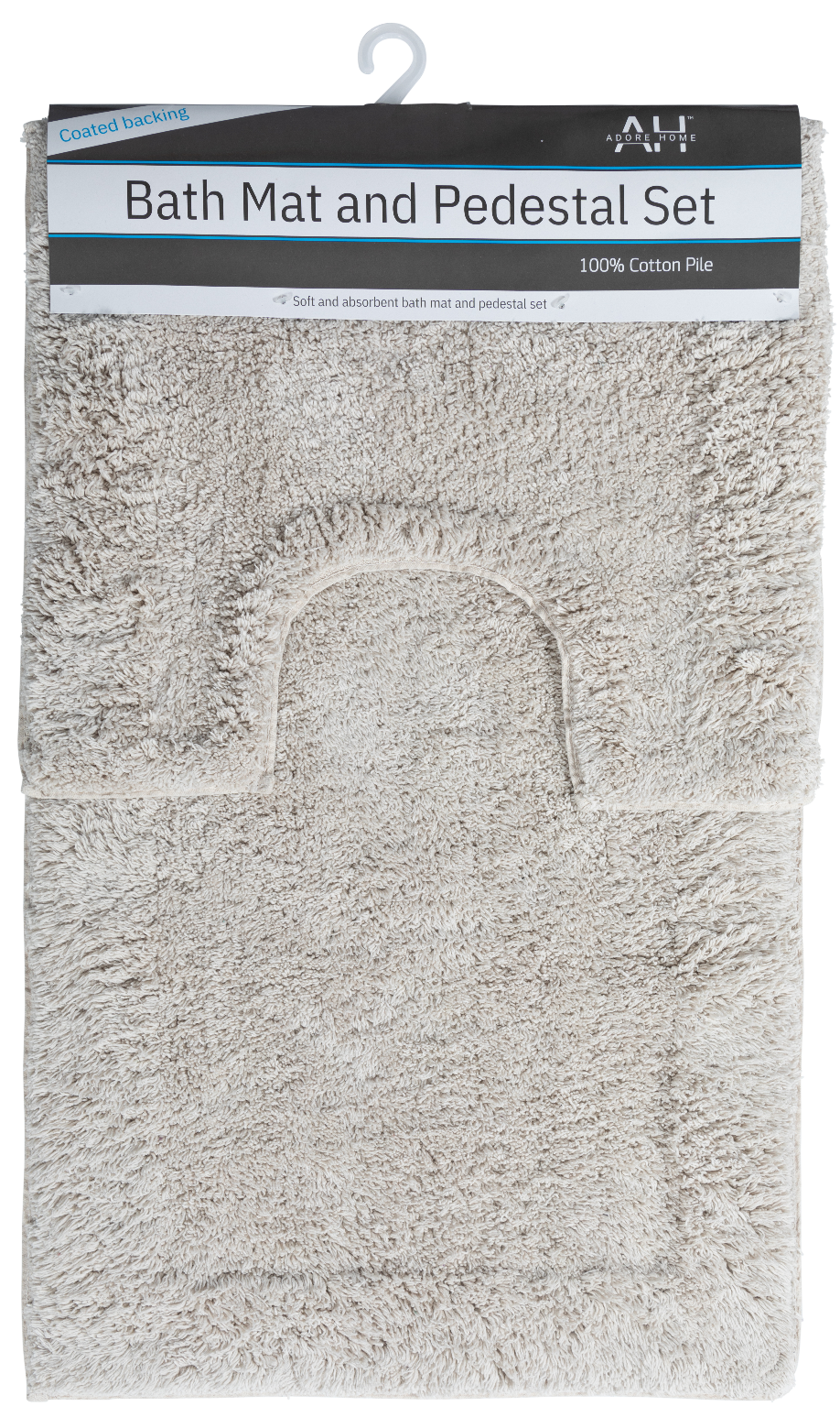 2 Piece Bath Mat and Pedestal Set with Coated Back 100% Cotton Pile - Picture 25 of 27
