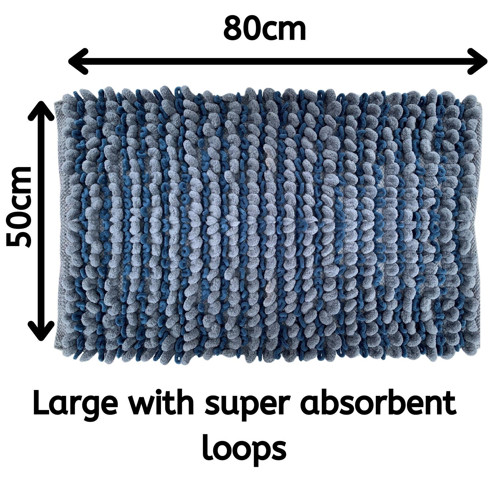 Large Bath Mat Thick Loops Quality Absorbent 50x80cm Premium Luxury Bathmat - Produktbild 3
