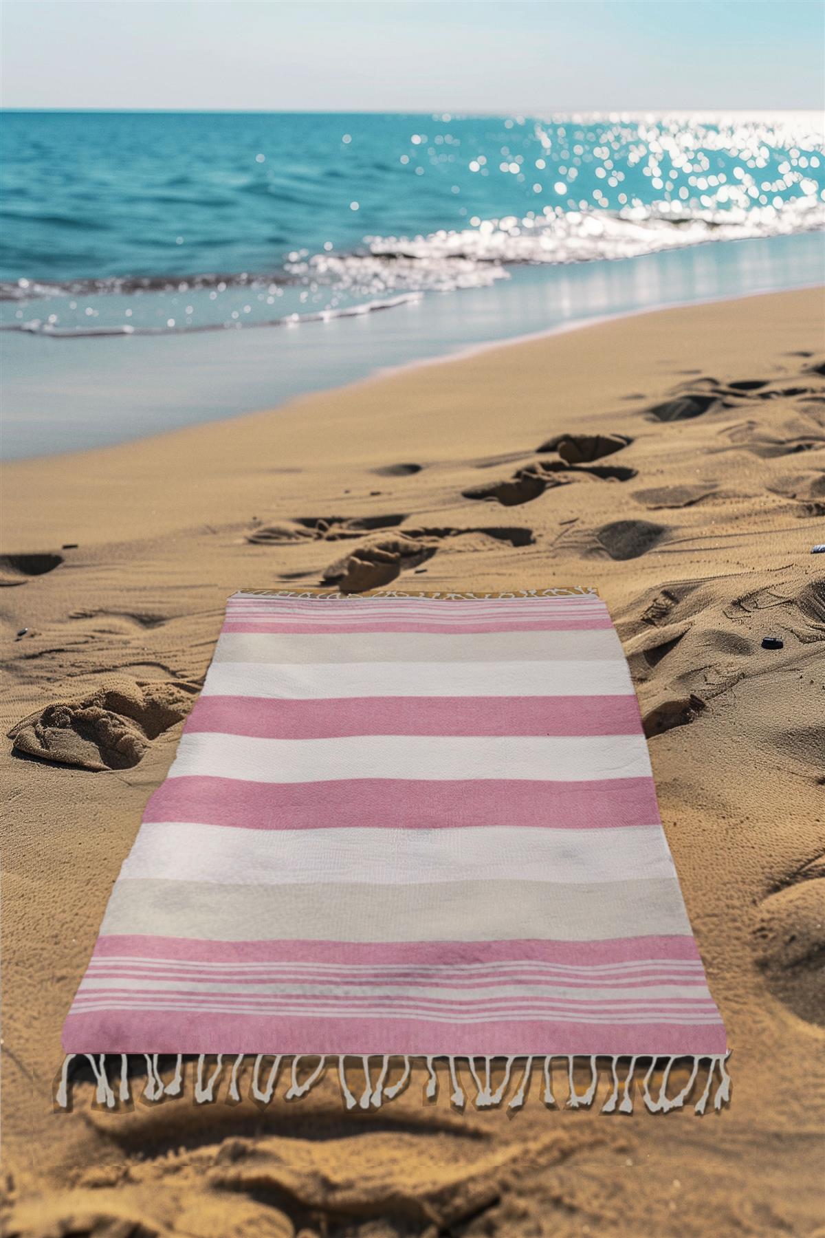 Large Hammam Beach Towel Striped Turkish Style Fouta Peshtemal Cotton Rich - Picture 31 of 37