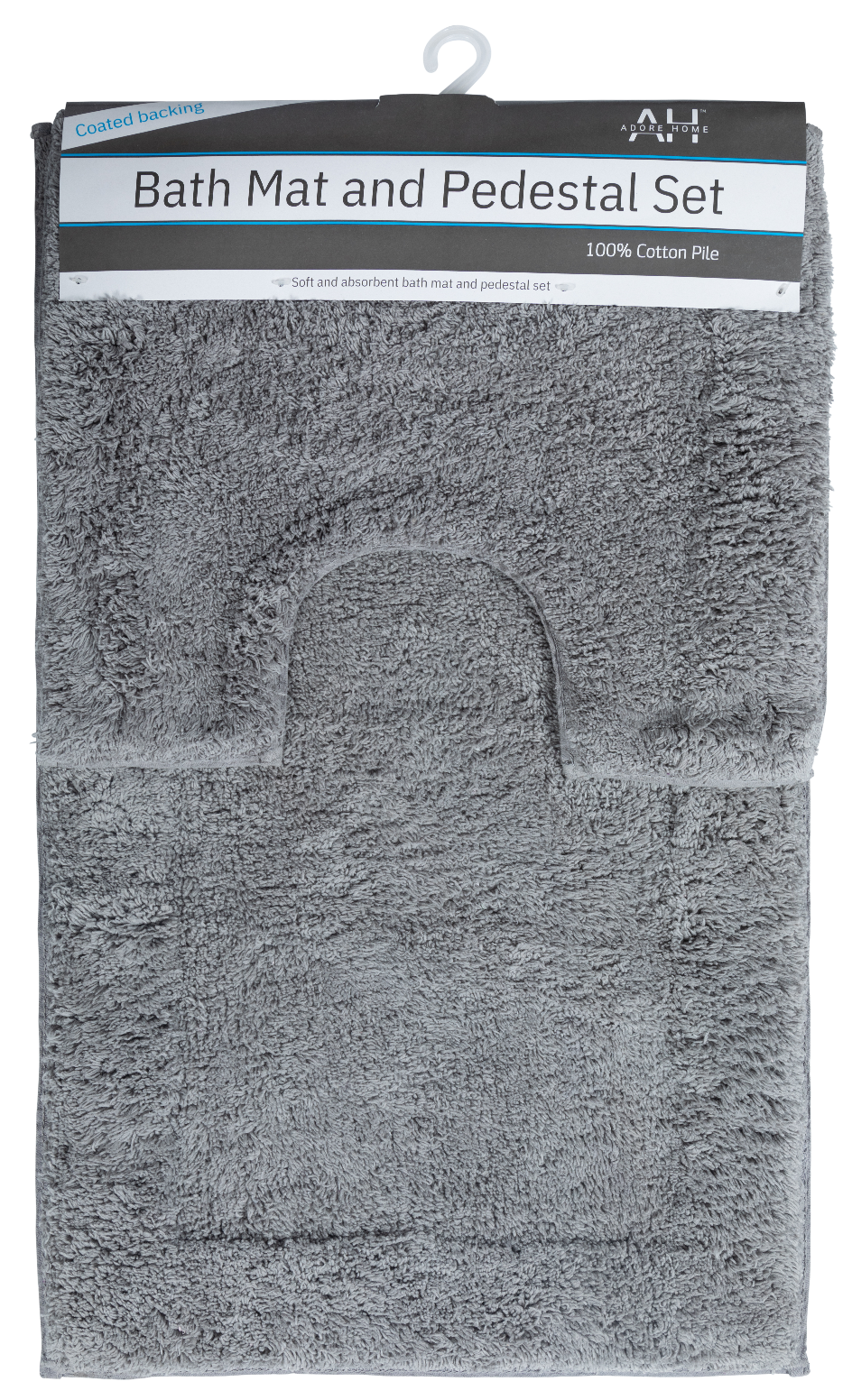2 Piece Bath Mat and Pedestal Set with Coated Back 100% Cotton Pile - Picture 8 of 27