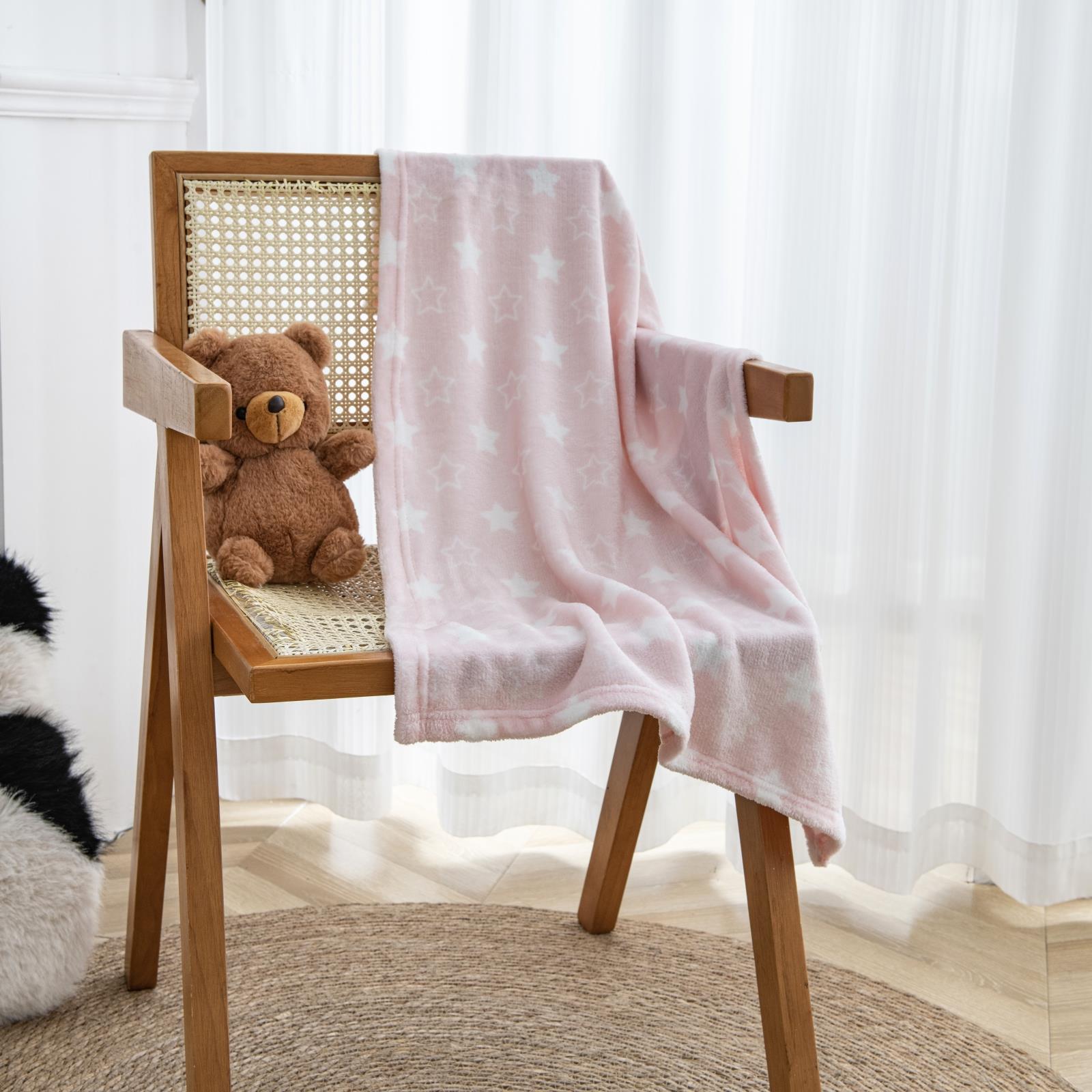 Soft Fleece Baby Blanket 60x90cm Plush Flannel Moses Basket Pram Girl Boy Stars - Picture 18 of 41
