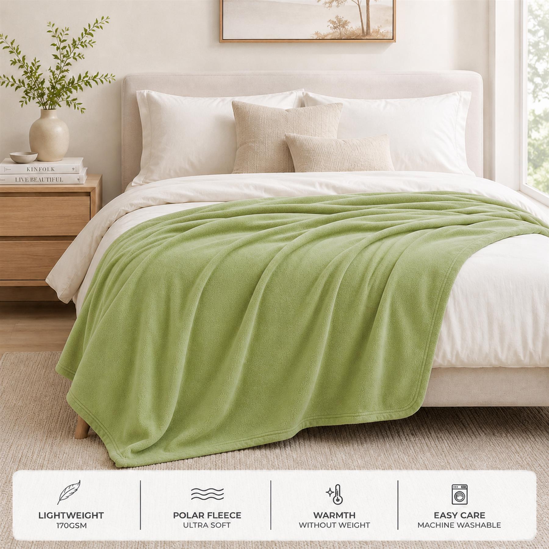 Fleece Blanket Soft & Warm Polar Single Double King Sofa Bed Throw Travel Car - Produktbild 3