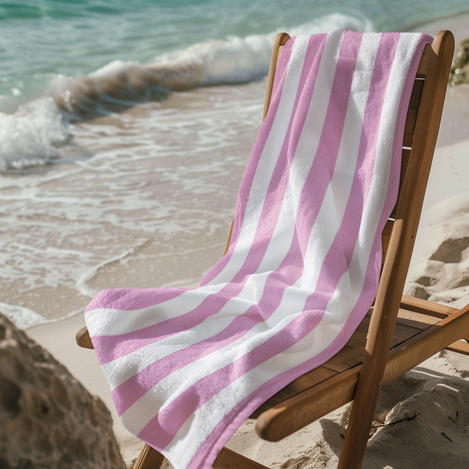 Beach Towel Large Striped Soft & Absorbent Cabana Stripes Lightweight Microfibre - Picture 20 of 26