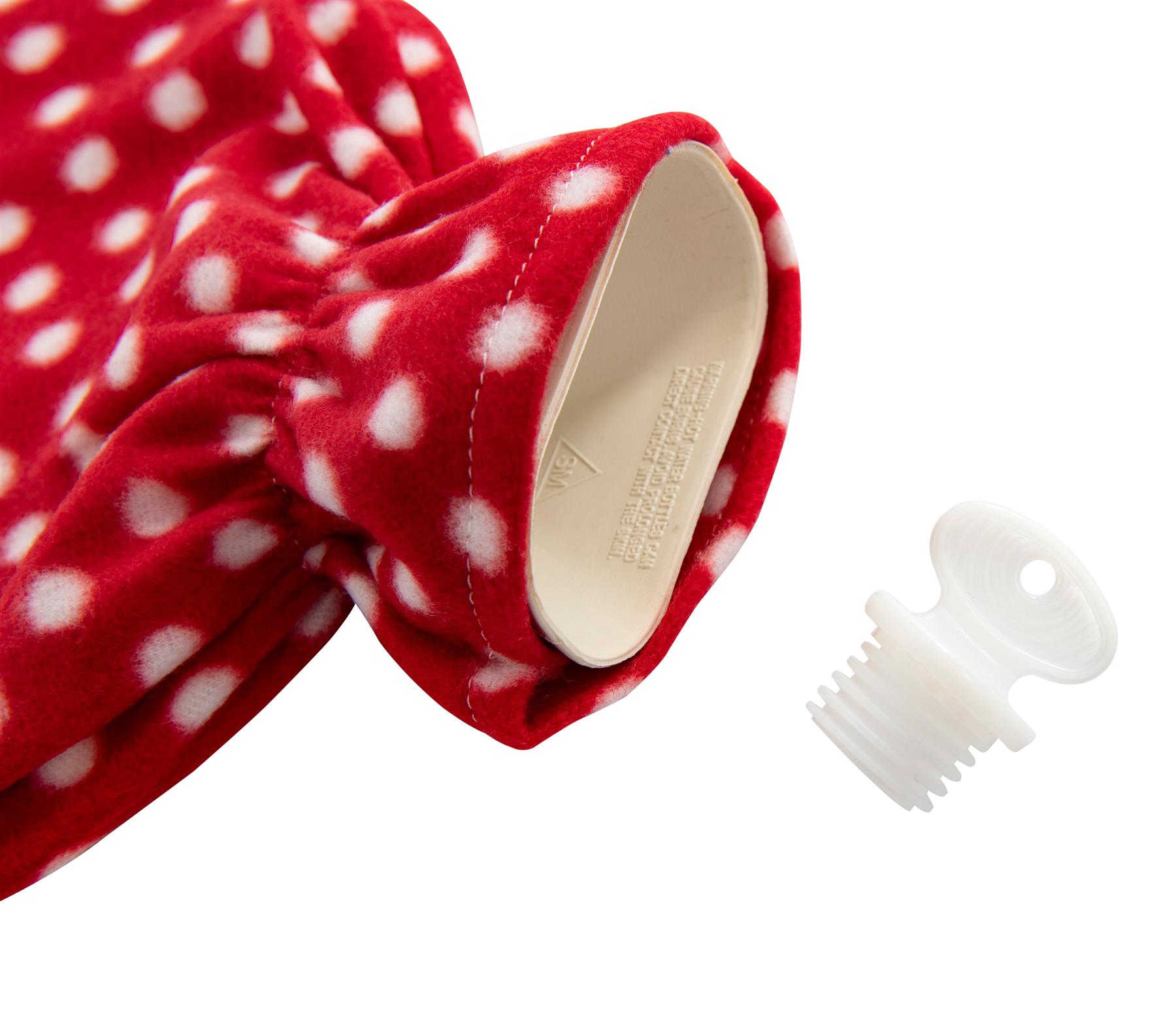 Hot Water Bottle With Cover Polka Dot Fleece 2L Designs Warm Natural Rubber - Picture 24 of 27