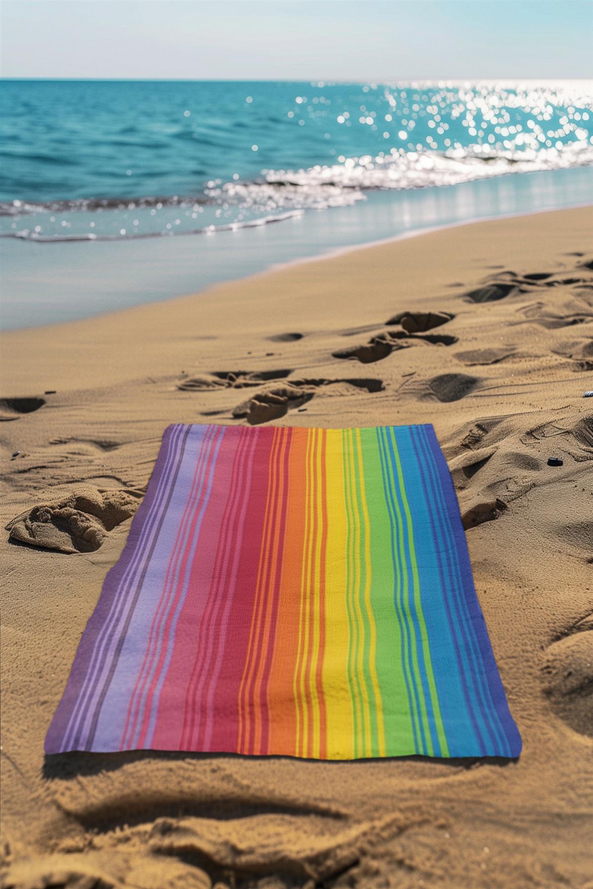 Beach Towel Large Lightweight Campervan Stripes Turtle Polyester Microfibre - Picture 52 of 59