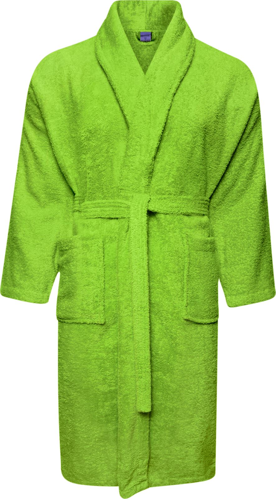 100 Cotton Terry Towelling Shawl Collar Lime Green Bathrobe Dressing Gown Robe eBay