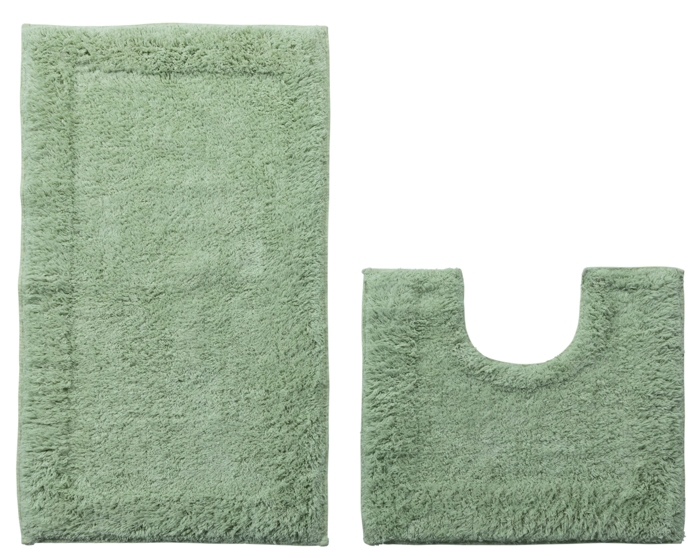 2 Piece Bath Mat and Pedestal Set with Coated Back 100% Cotton Pile - Picture 20 of 27