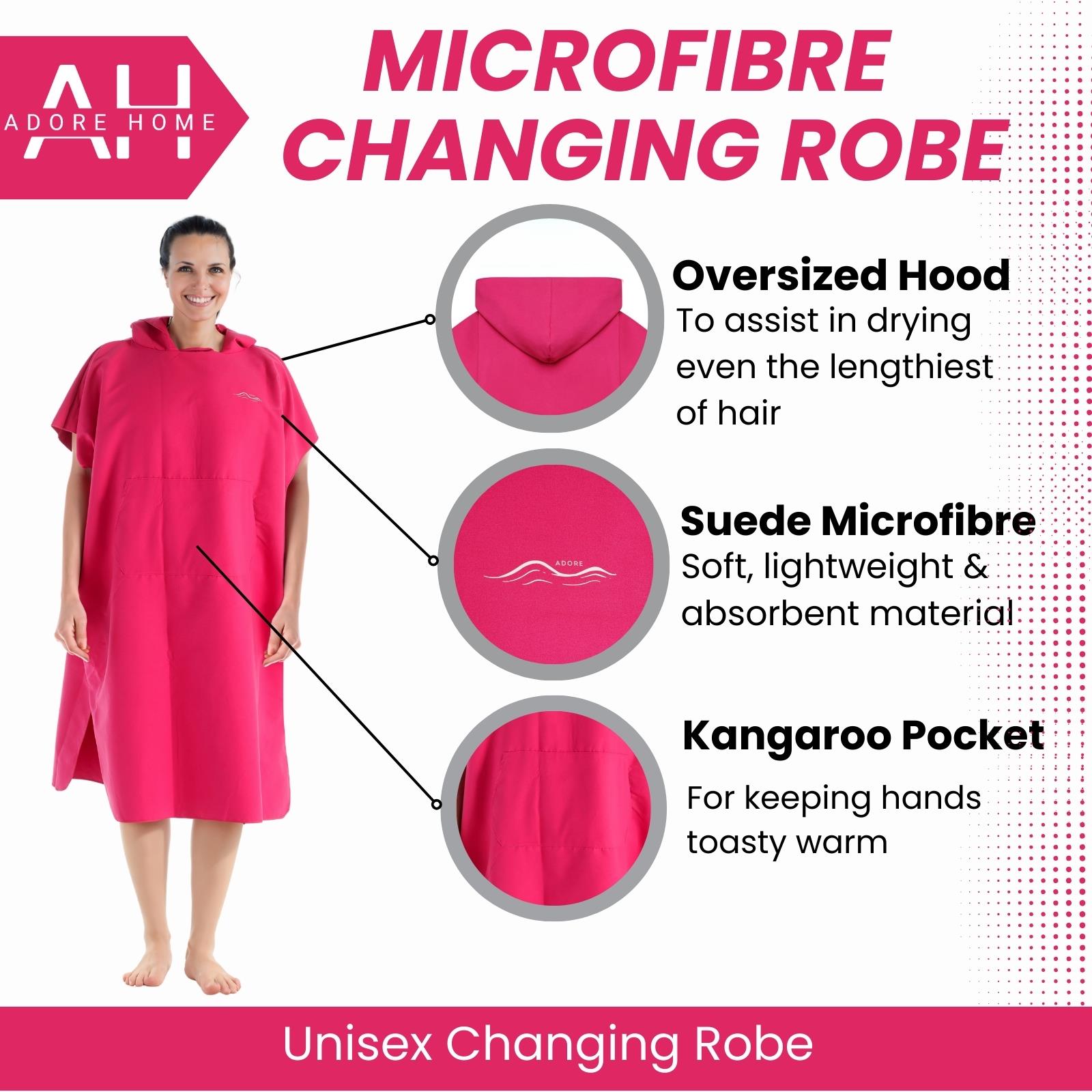 Ladies Microfibre Changing Robe Quick Drying Absorbent Sand Free Poncho - Picture 13 of 27