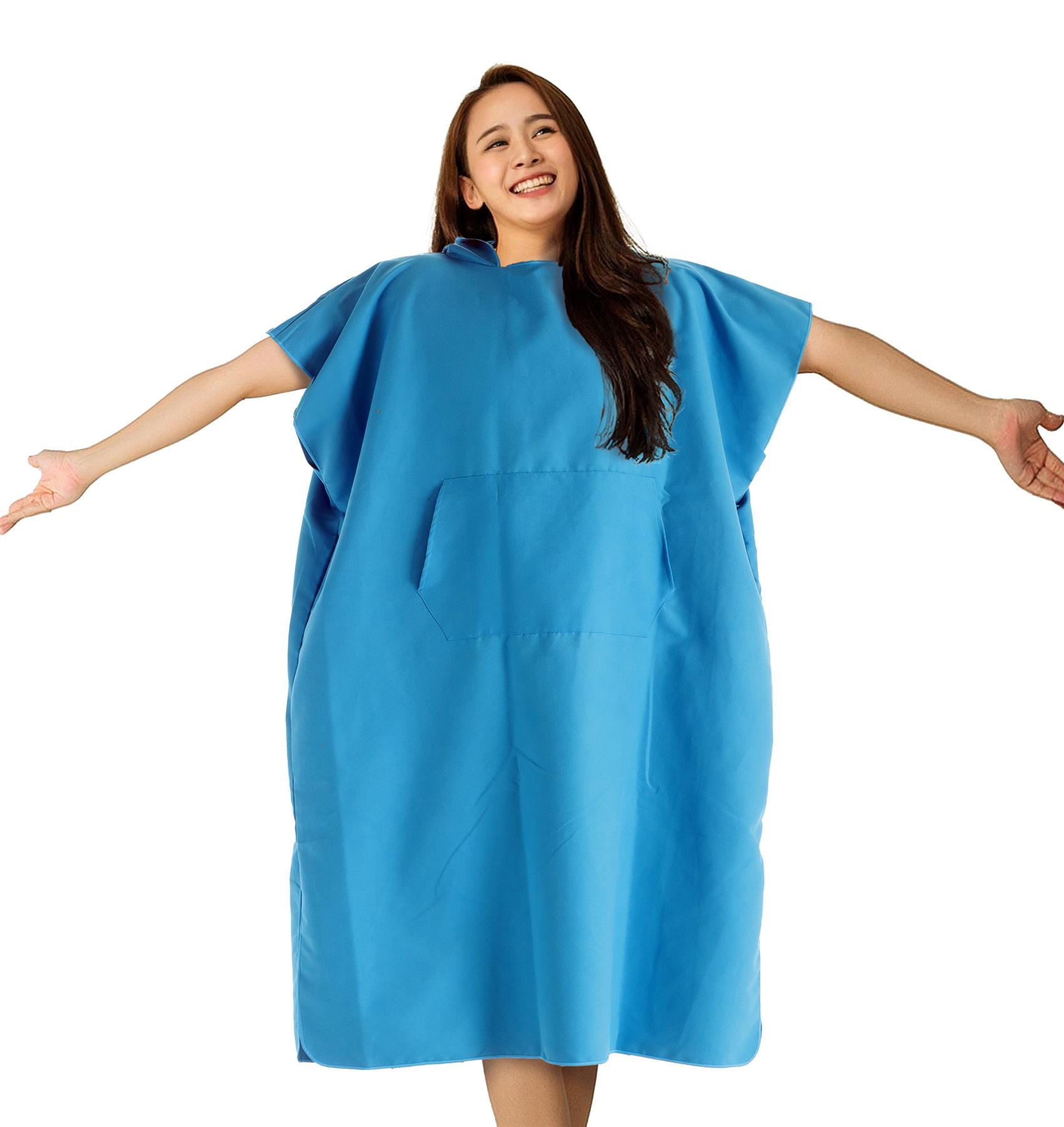 Ladies Microfibre Changing Robe Quick Drying Absorbent Sand Free Poncho - Picture 4 of 27