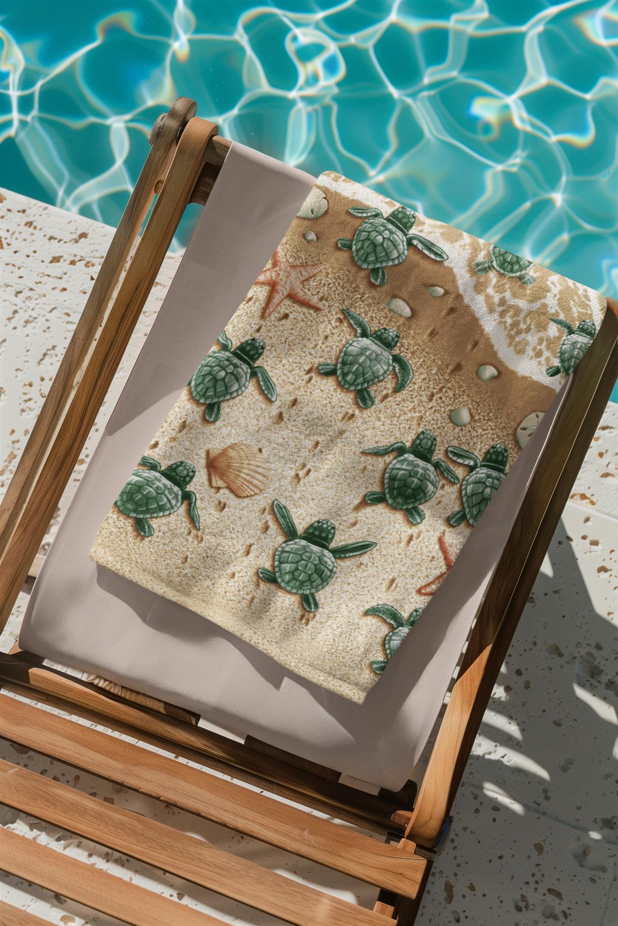 Beach Towel Large Lightweight Campervan Stripes Turtle Polyester Microfibre - Picture 56 of 59