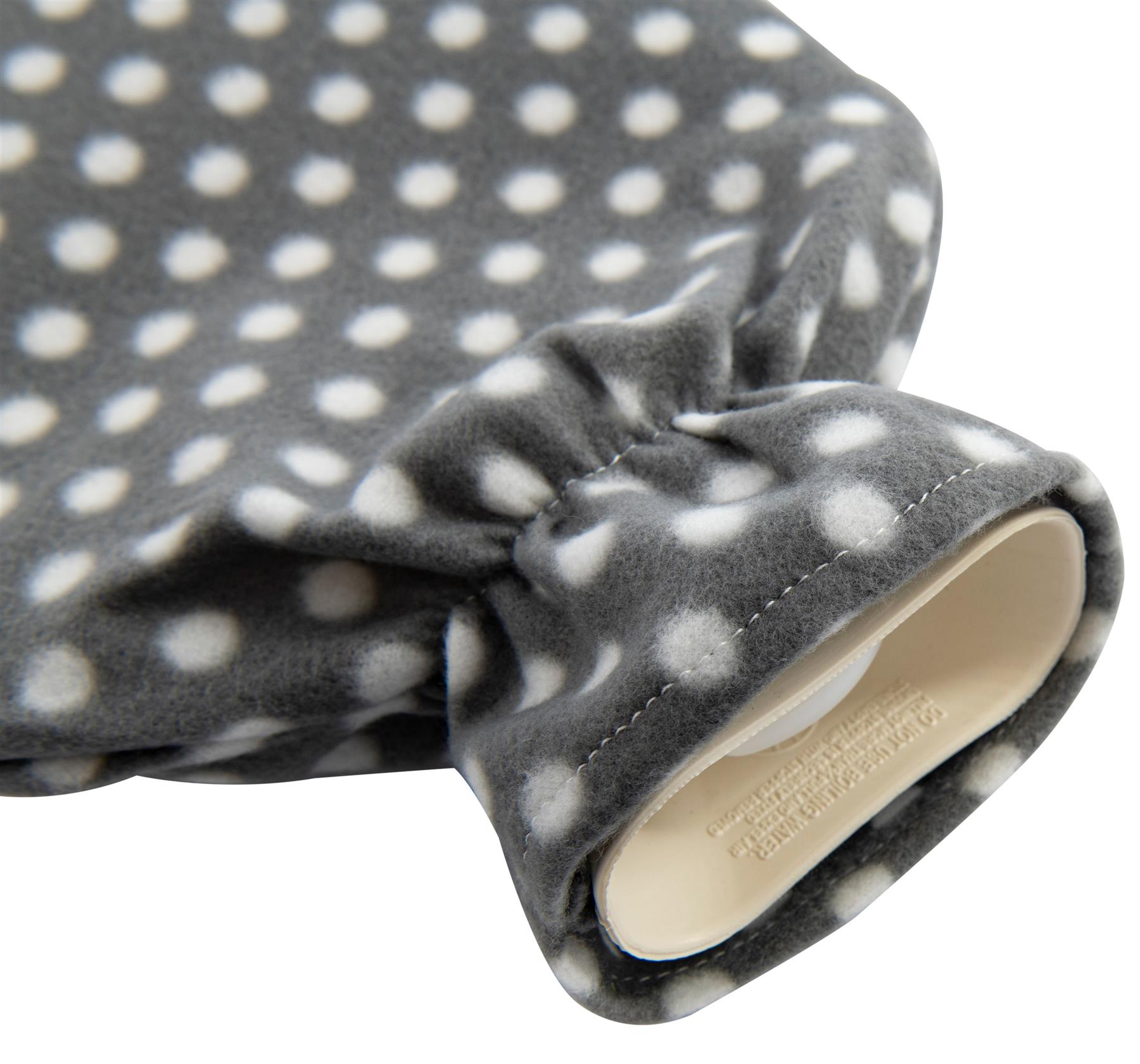 Hot Water Bottle With Cover Polka Dot Fleece 2L Designs Warm Natural Rubber - Picture 16 of 27