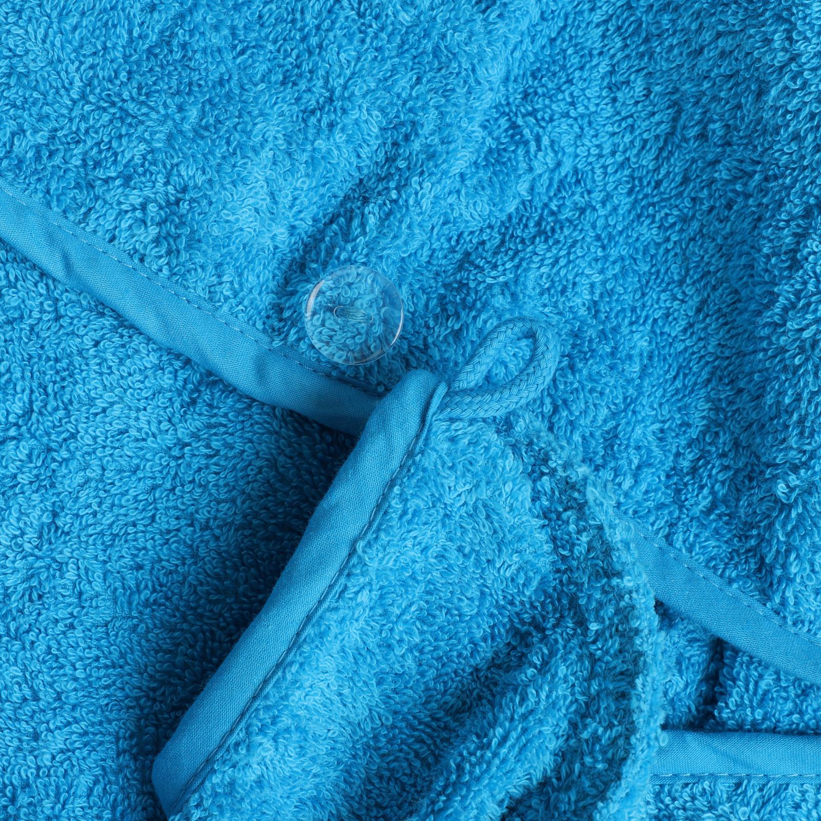 100% Cotton Hair Turban Absorbent Towel Drying Soft Wrap With Loop & Button - Picture 7 of 33