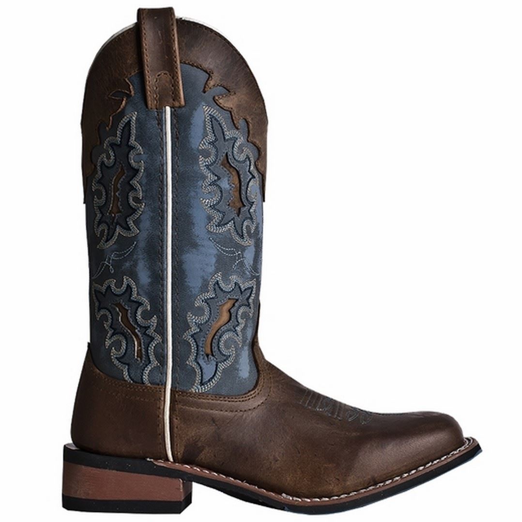 Laredo Isla 5666 Womens Tan Distressed/Blue Denim Western Boots eBay