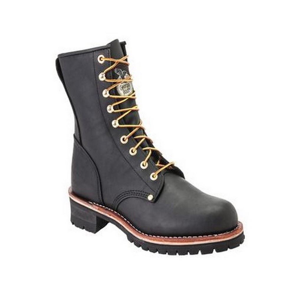 georgia black logger boots
