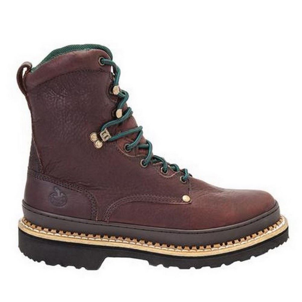 Giant Mens Soggy Brown Leather 8" Work Boot G8274 eBay