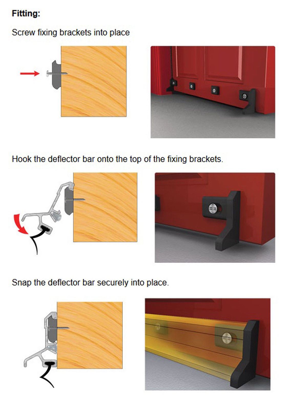 Exitex Aluminium Door Rain Deflector Kit Weather Drip Bar Metal Water