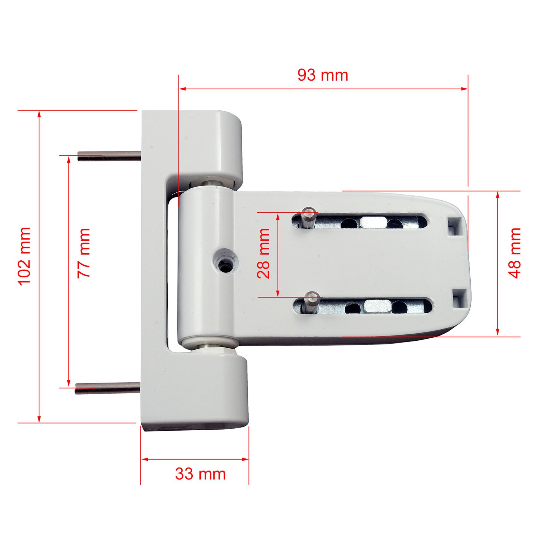 White UPVC Door Flag Hinge Double Glazing Paddock Neon 3d Hinge by Yale