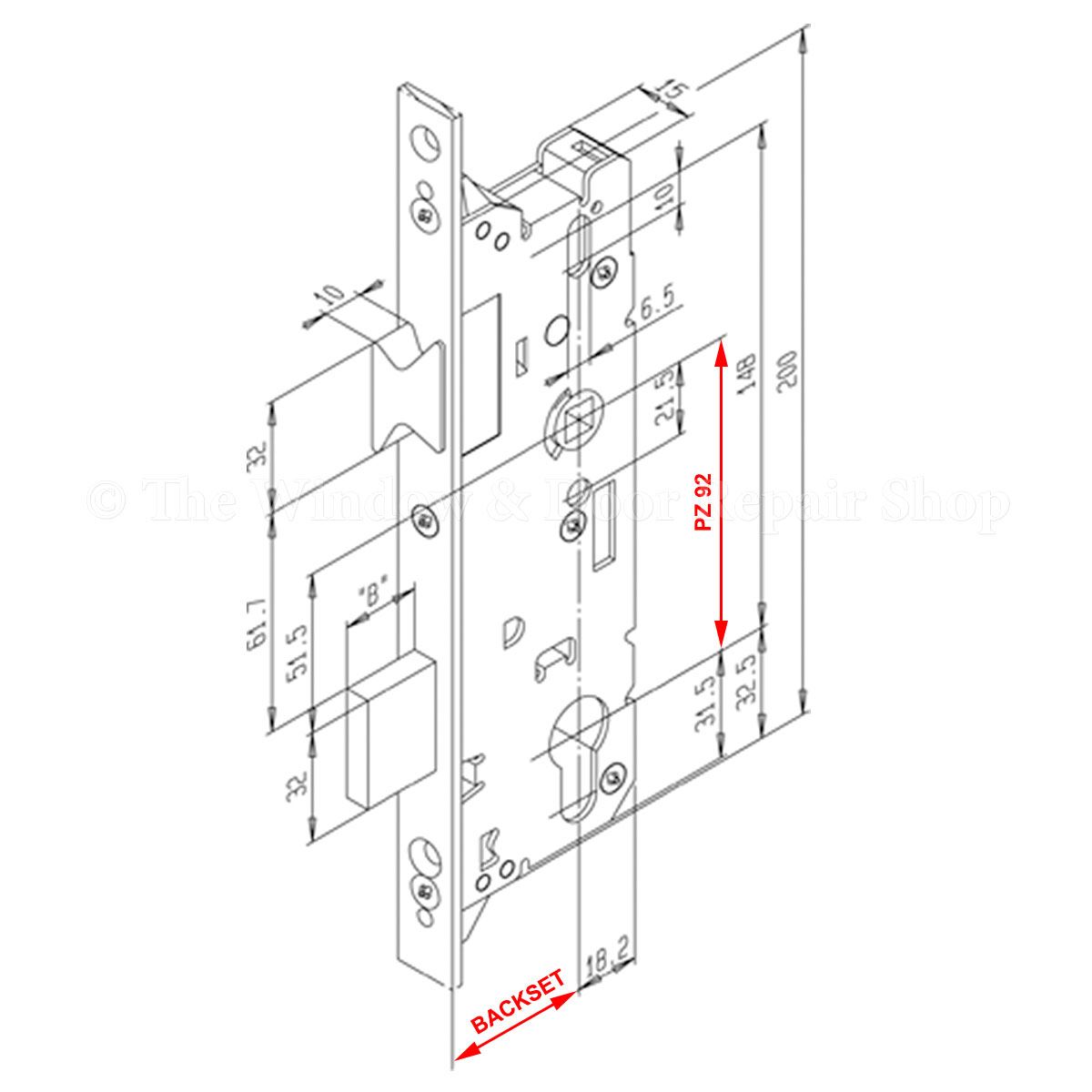 FUHR 856 Multi Point uPVC Door Lock Replacement Mechanism 92mm 92PZ eBay