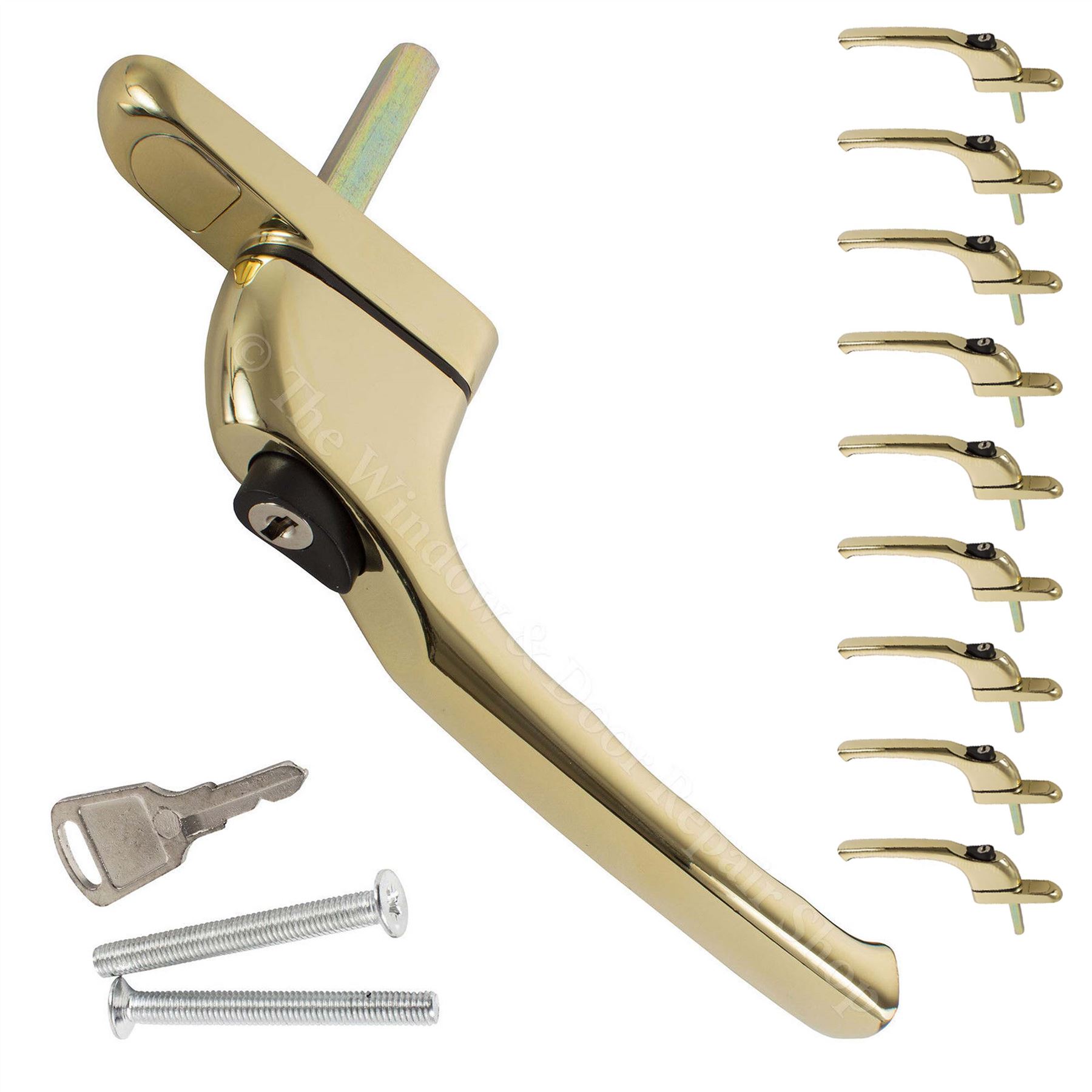 10 x Universal Inline Espag UPVC Window Handle Key Locking Double