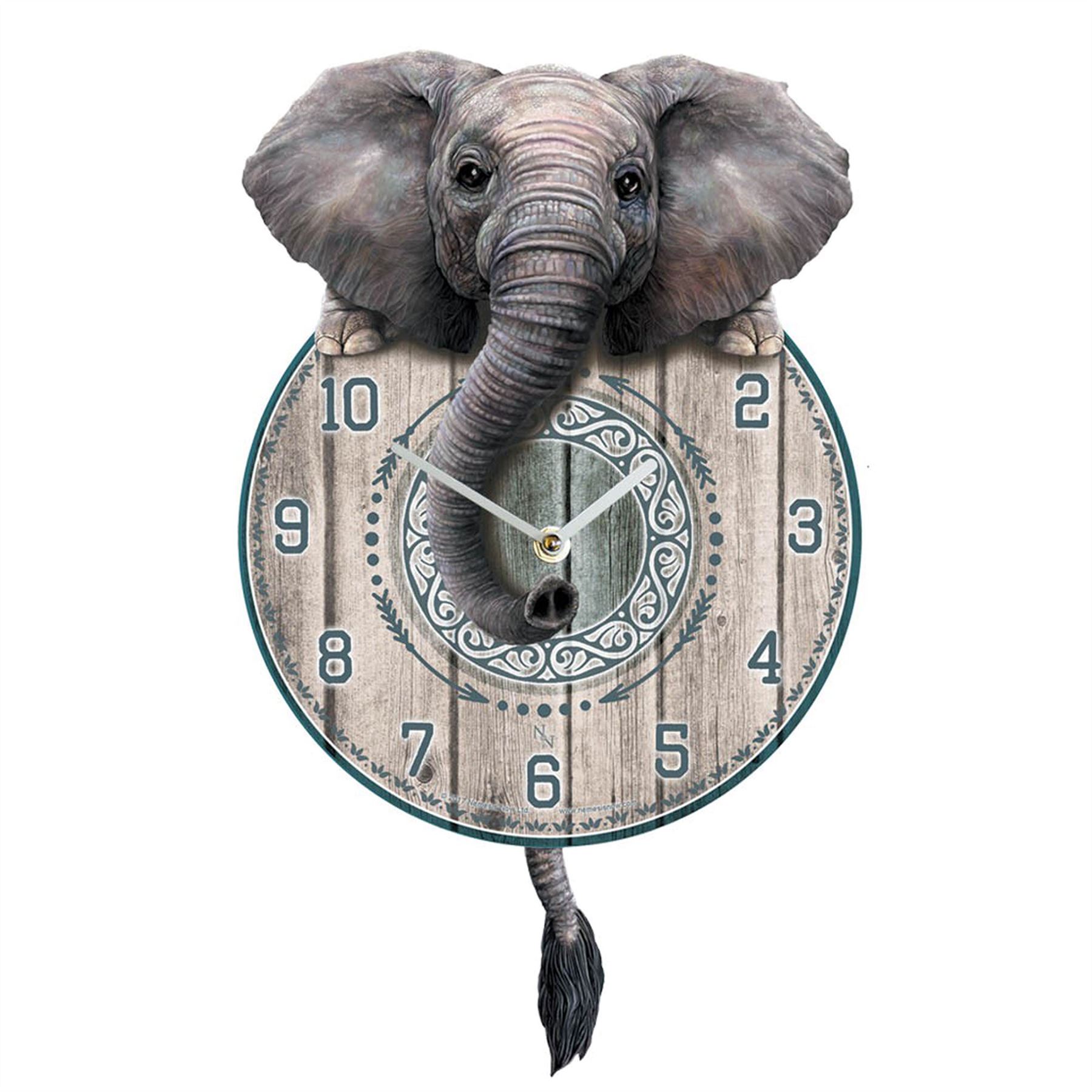 Tickin' Animal Shaped Picture Wall Clock Swinging Tail Pendulum Battery